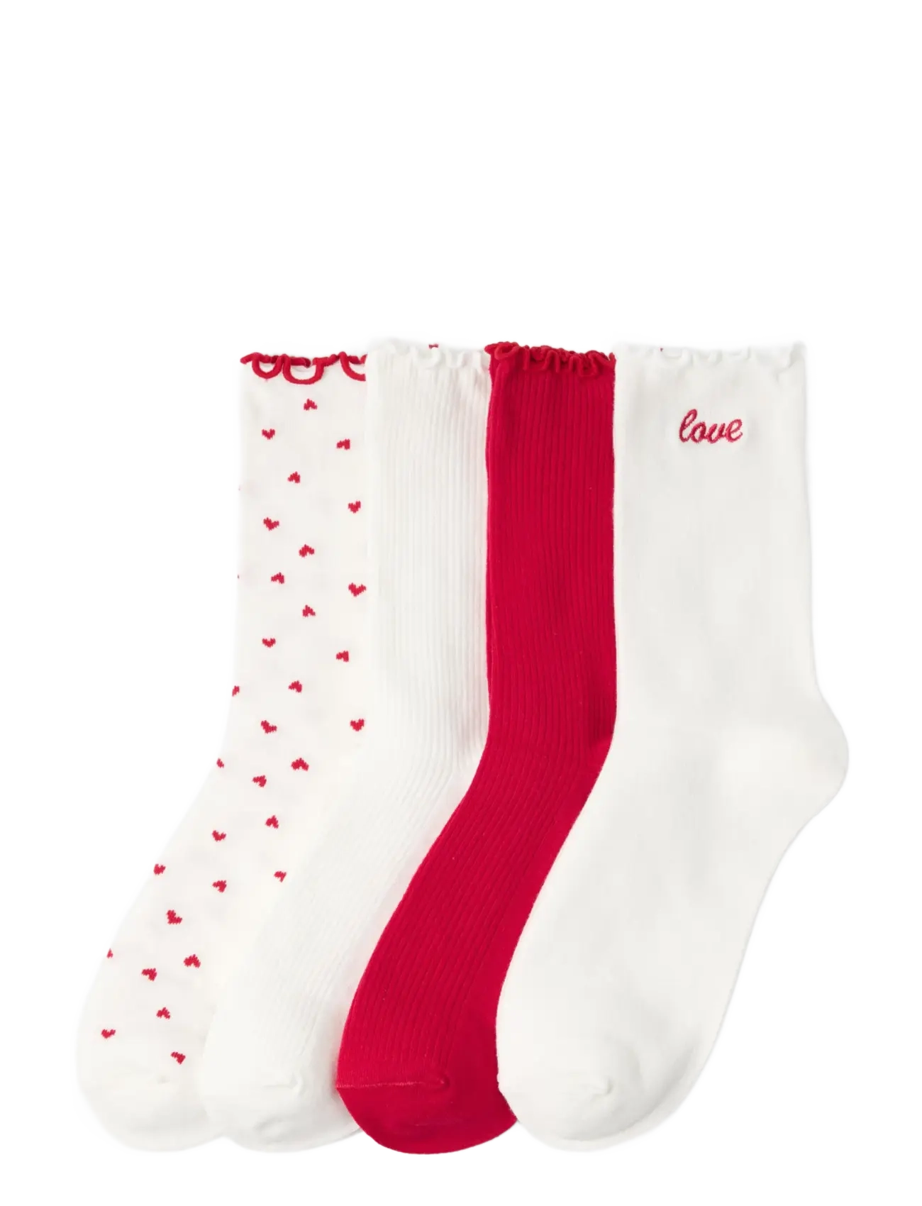Sock 4 p Valentine lettuce edg - OFF WHITE
