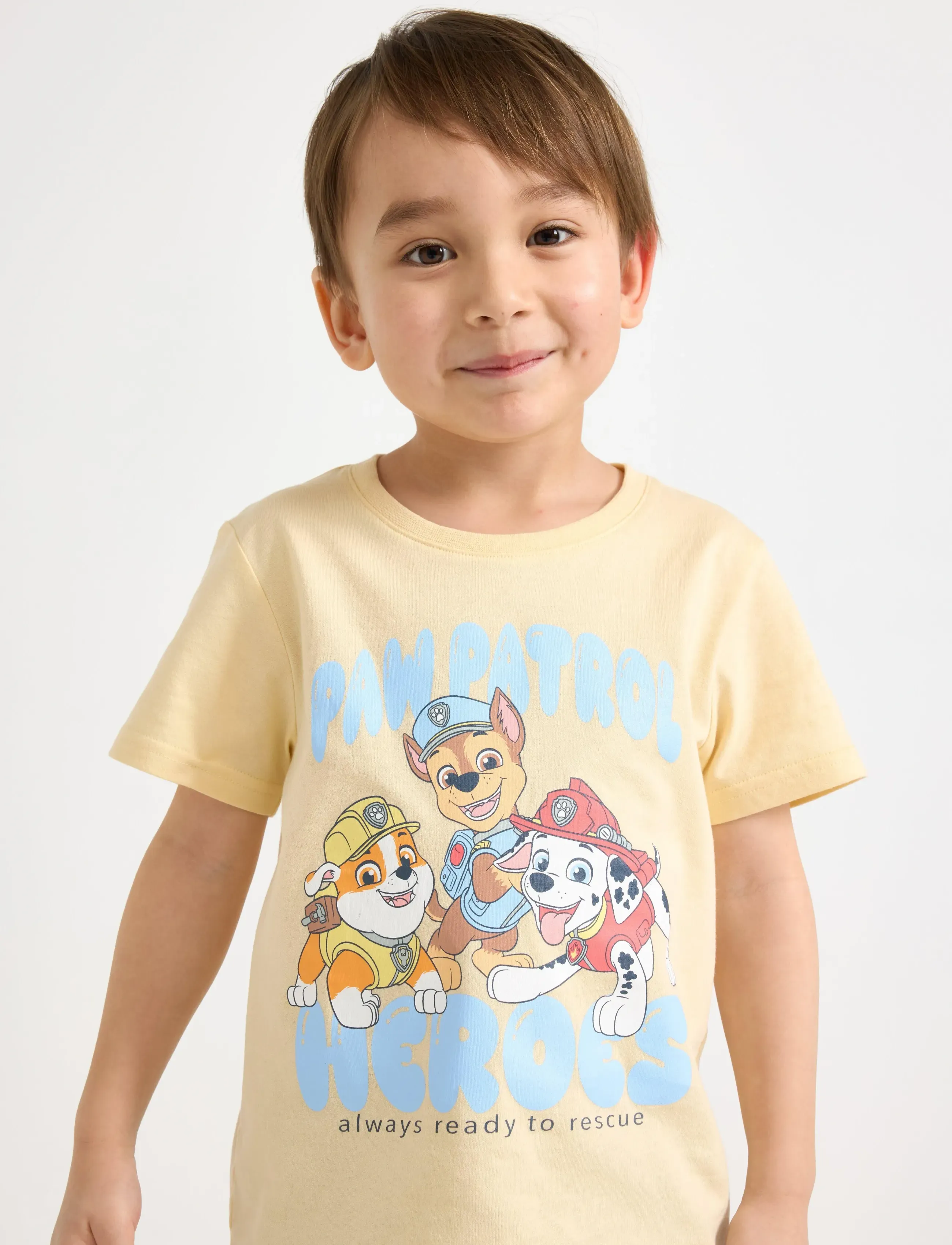 Lindex - Paw Patrol short-sleeved top - kortærmede t-shirts - light dusty yellow - 4