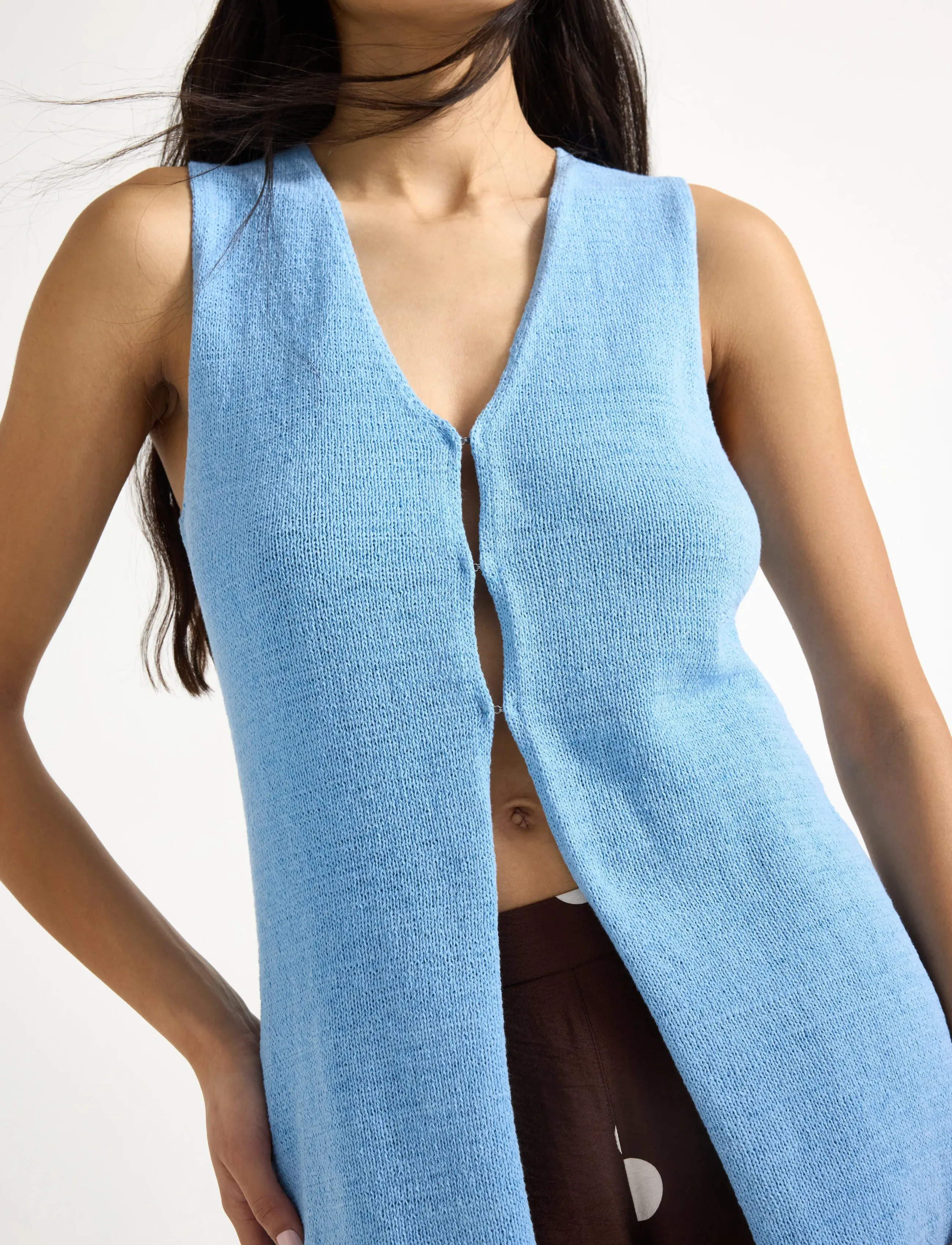 Lindex - Fine-knit vest - gebreide vesten - light blue - 4