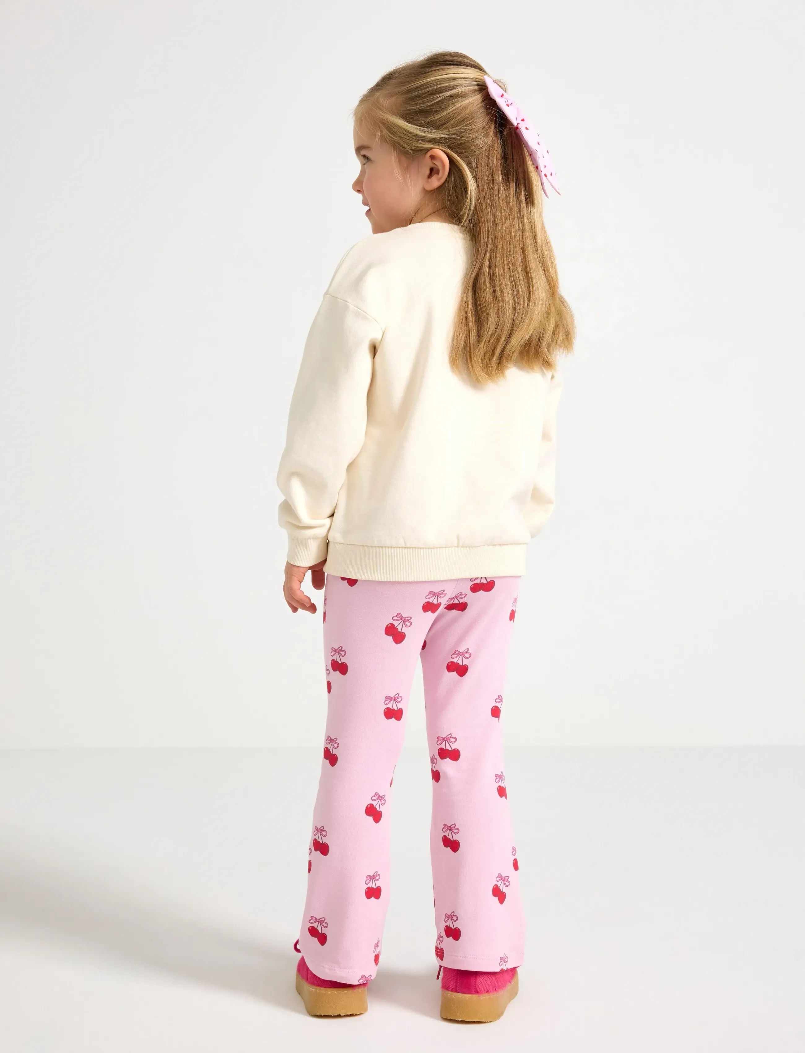 Lindex - Flared leggings with brushed inside - light pink - 3