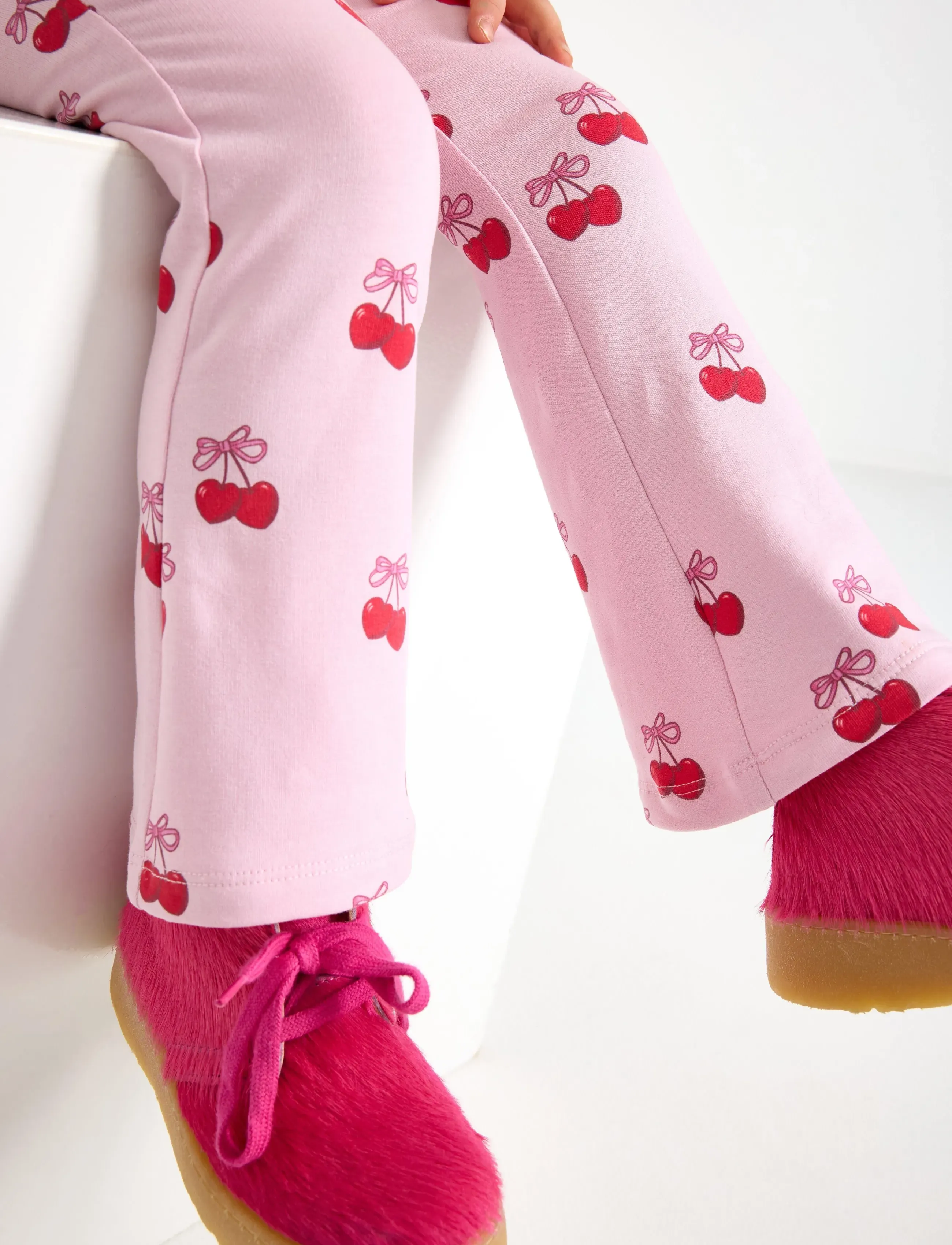 Lindex - Flared leggings with brushed inside - light pink - 4