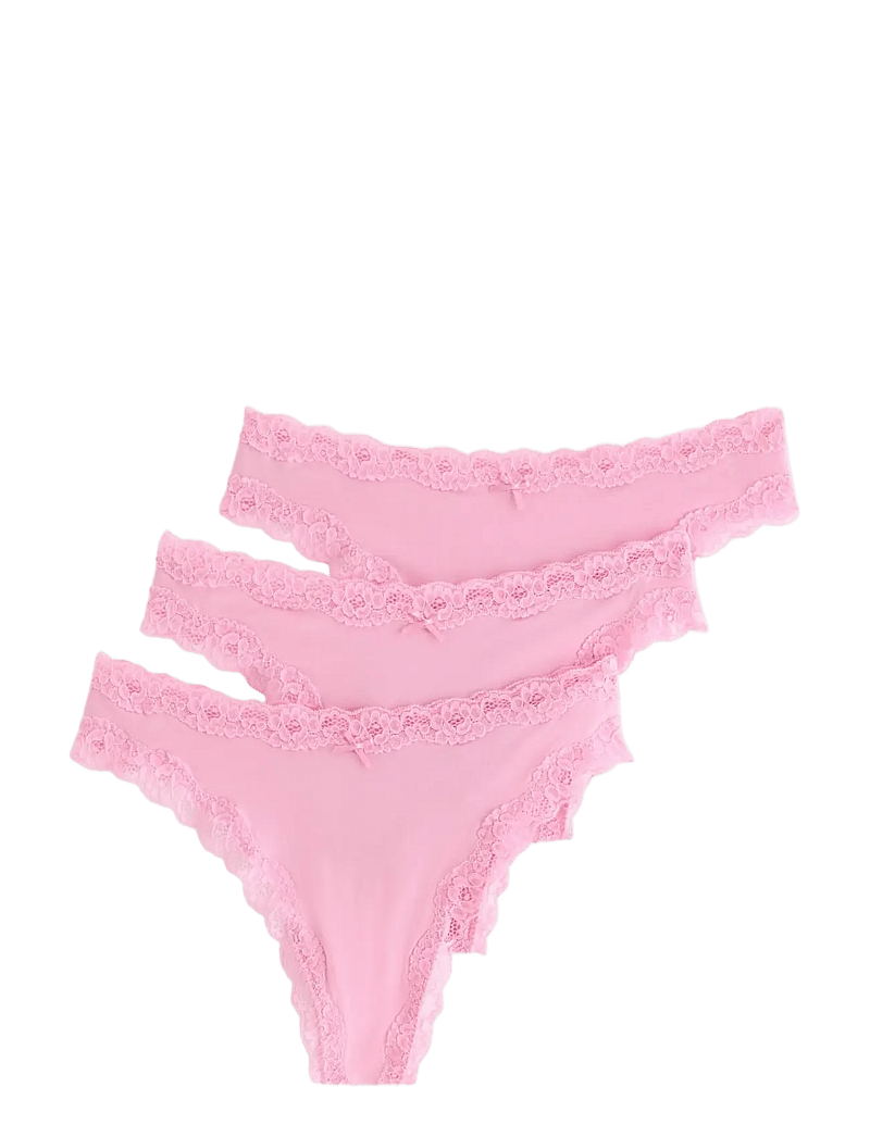 Lindex - Brief thong reg WILMA tencel 3 - stringtrosor - pink - 0