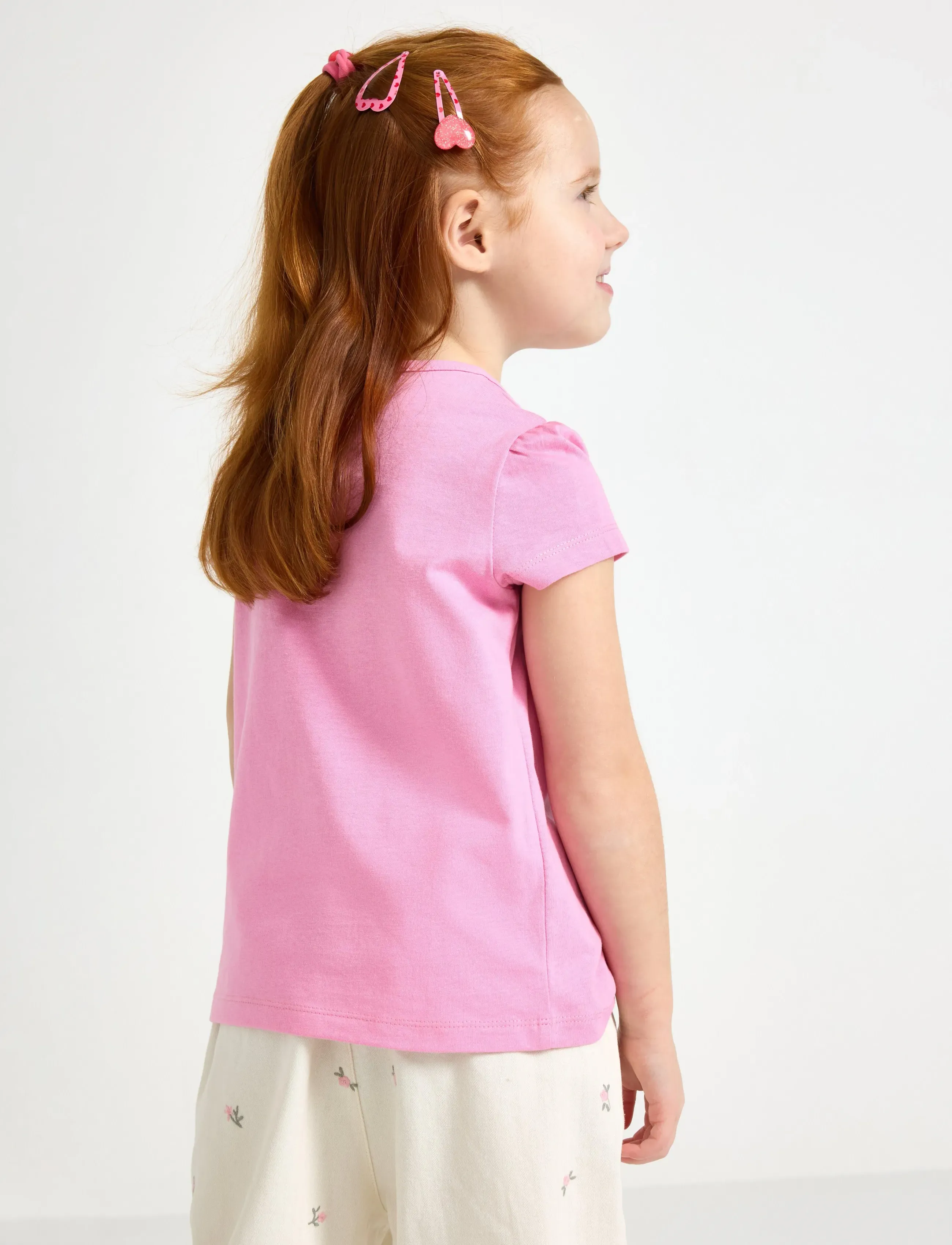 Lindex - Short-sleeved top with reversible sequins motif - short-sleeved t-shirts - pink - 3