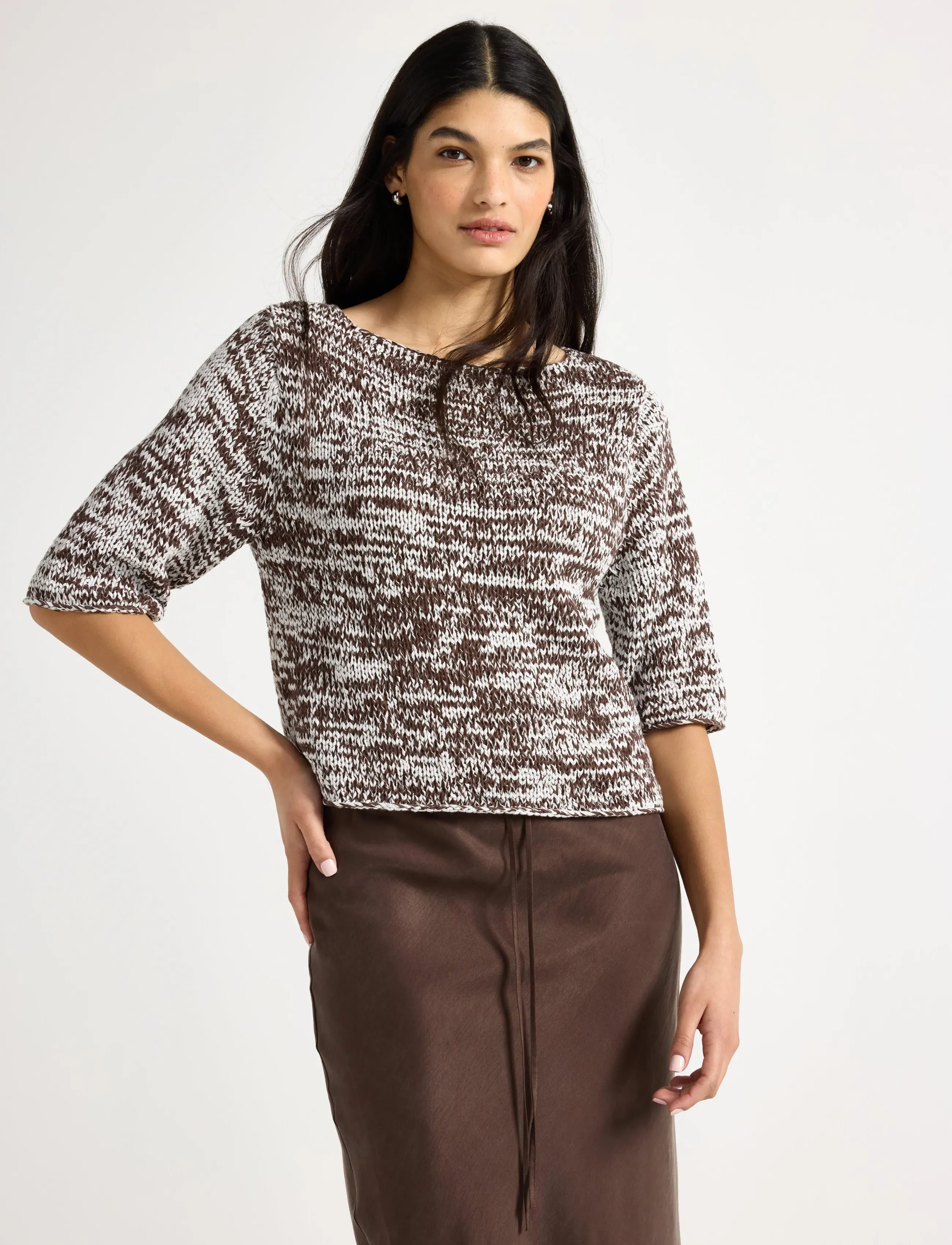 Lindex Knitted top - Strickmode - DARK DUSTY BROWN / brown