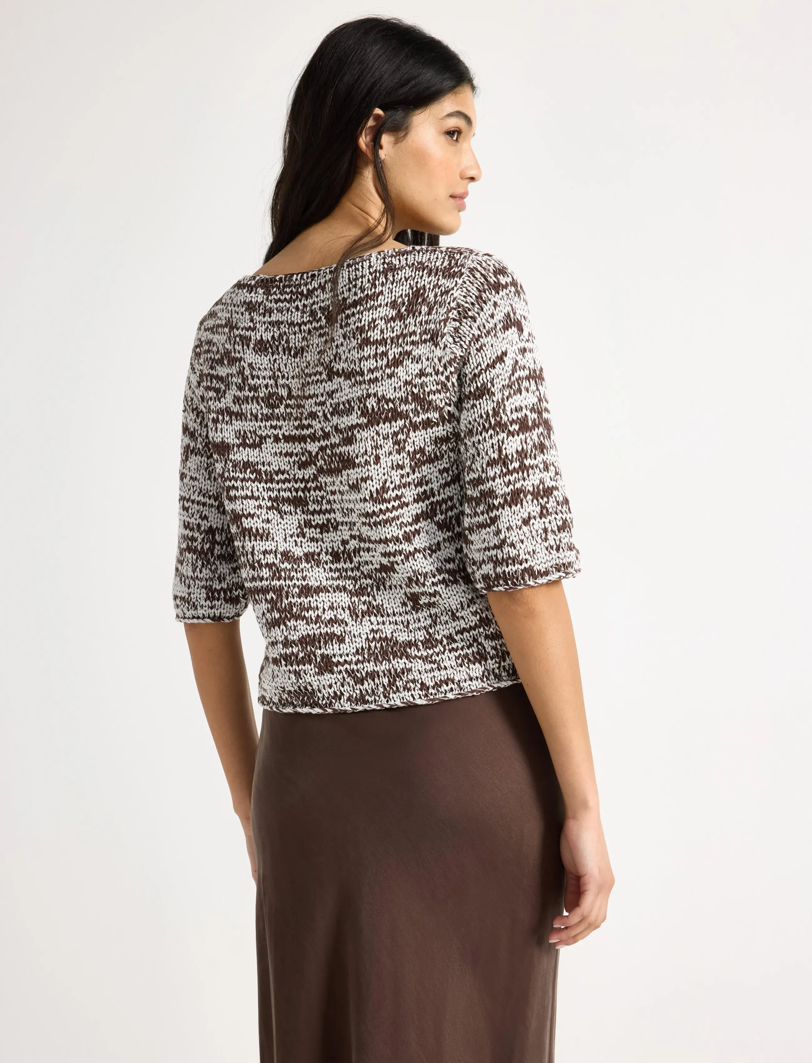 Lindex - Knitted top - strikkegensere - dark dusty brown - 2