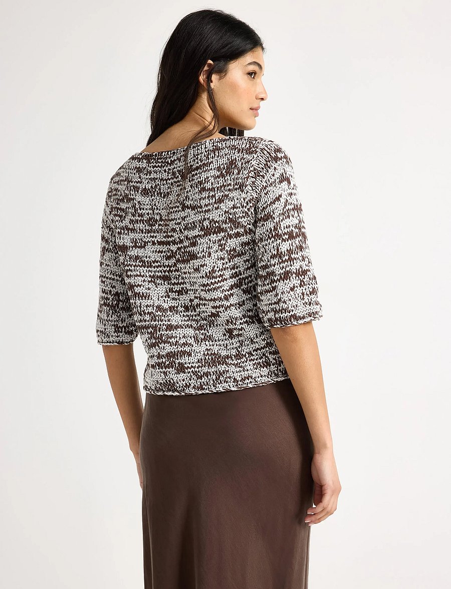 Lindex - Knitted top - striktrøjer - dark dusty brown - 2