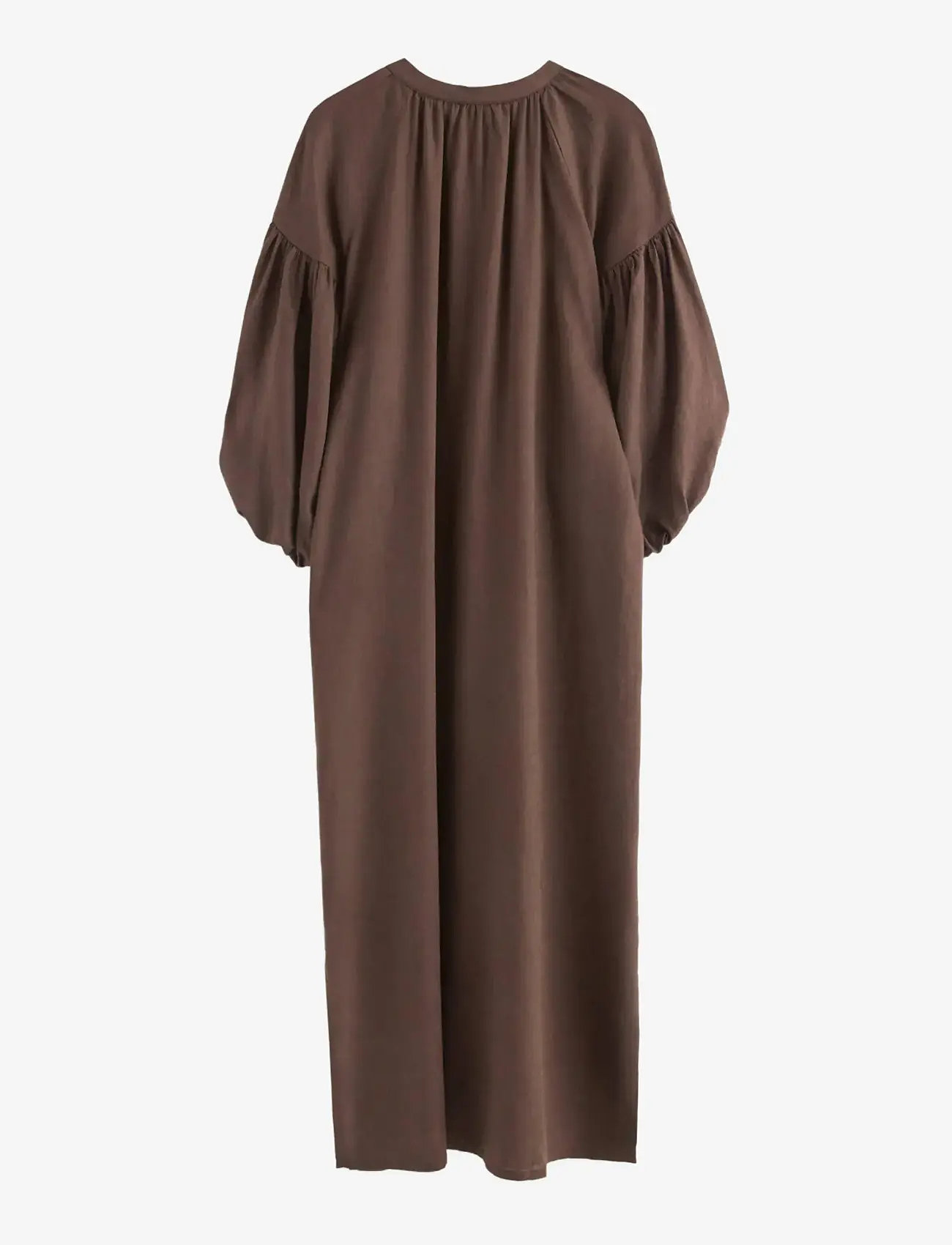 Lindex - Midi dress in linen blend - summer dresses - dark dusty brown - 2