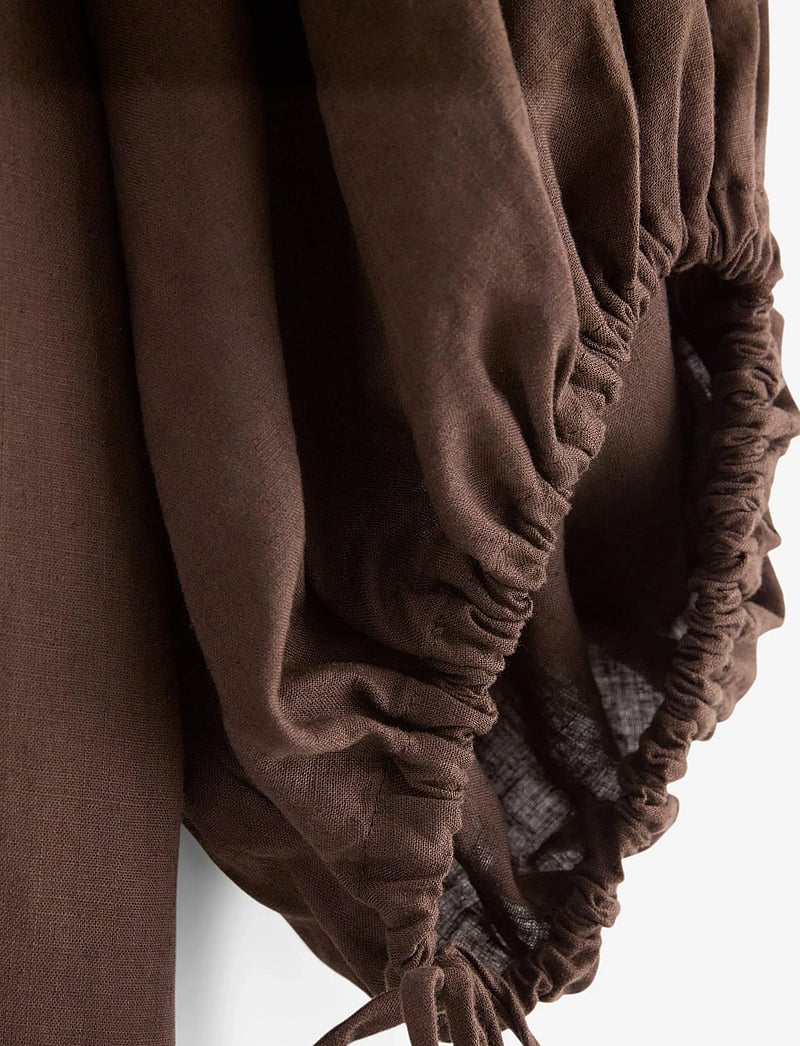 Lindex - Midi dress in linen blend - sommerkleider - dark dusty brown - 5