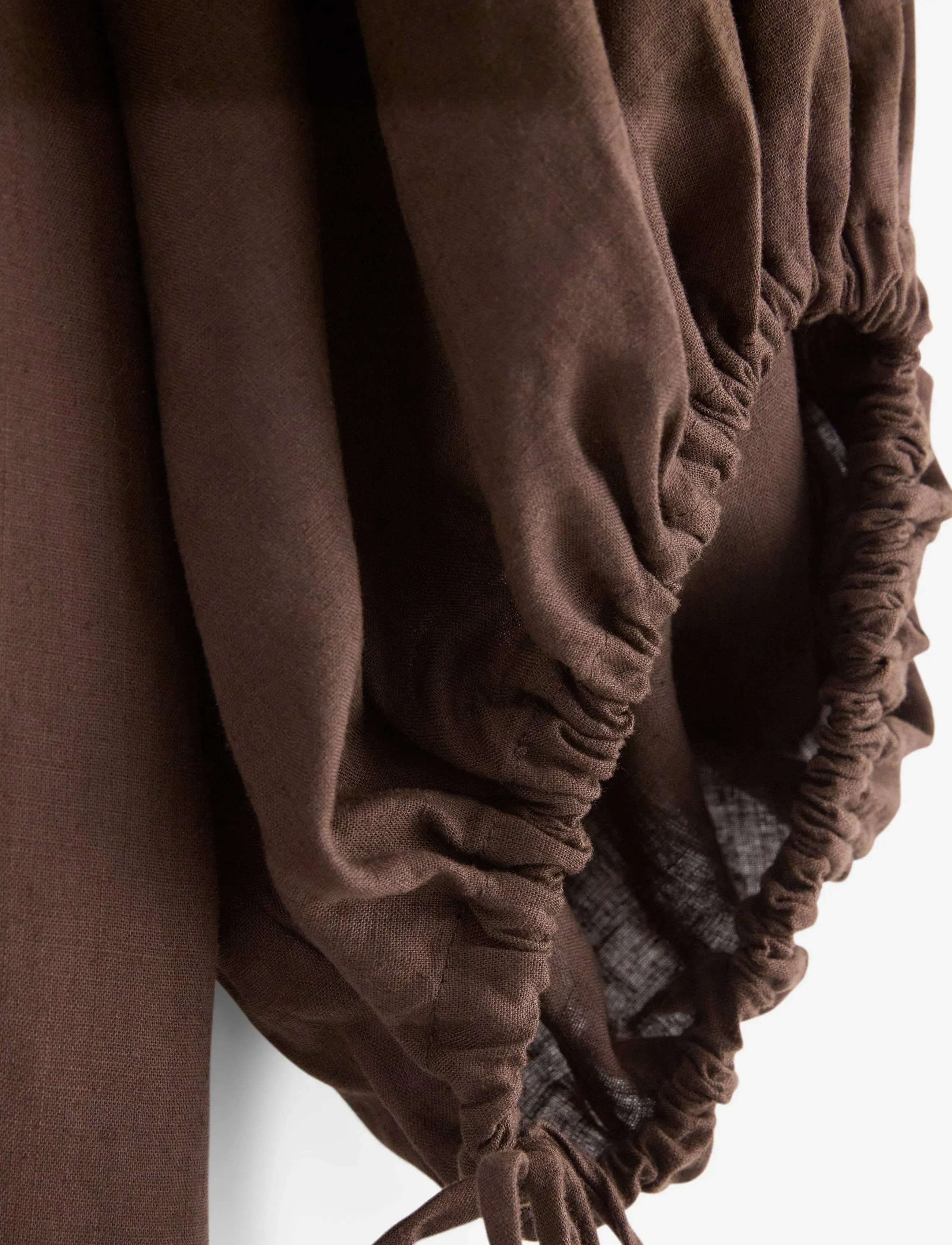 Lindex - Midi dress in linen blend - summer dresses - dark dusty brown - 5