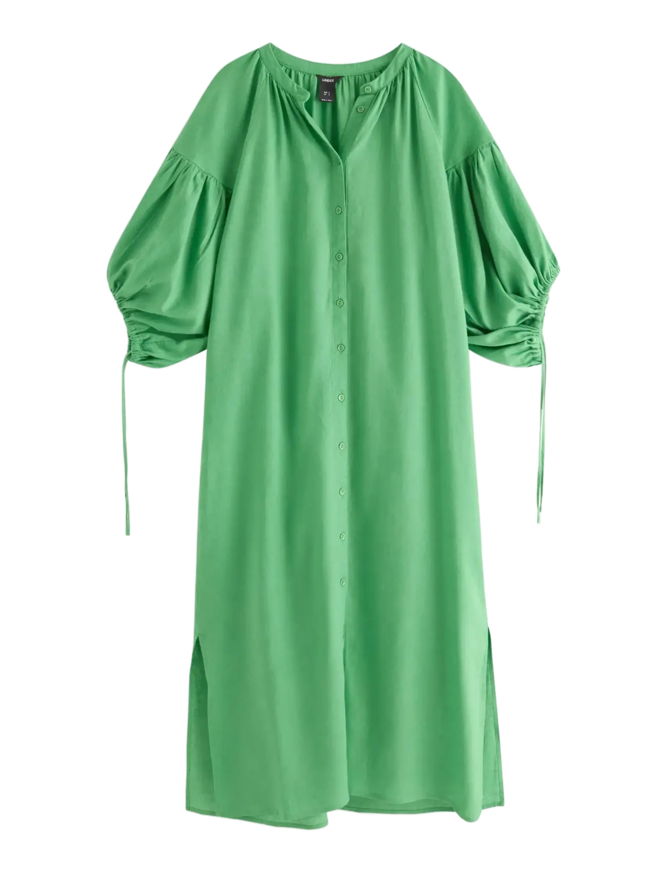 LINDEX Midi Kleid In Linen Blend Grün - M - Damen