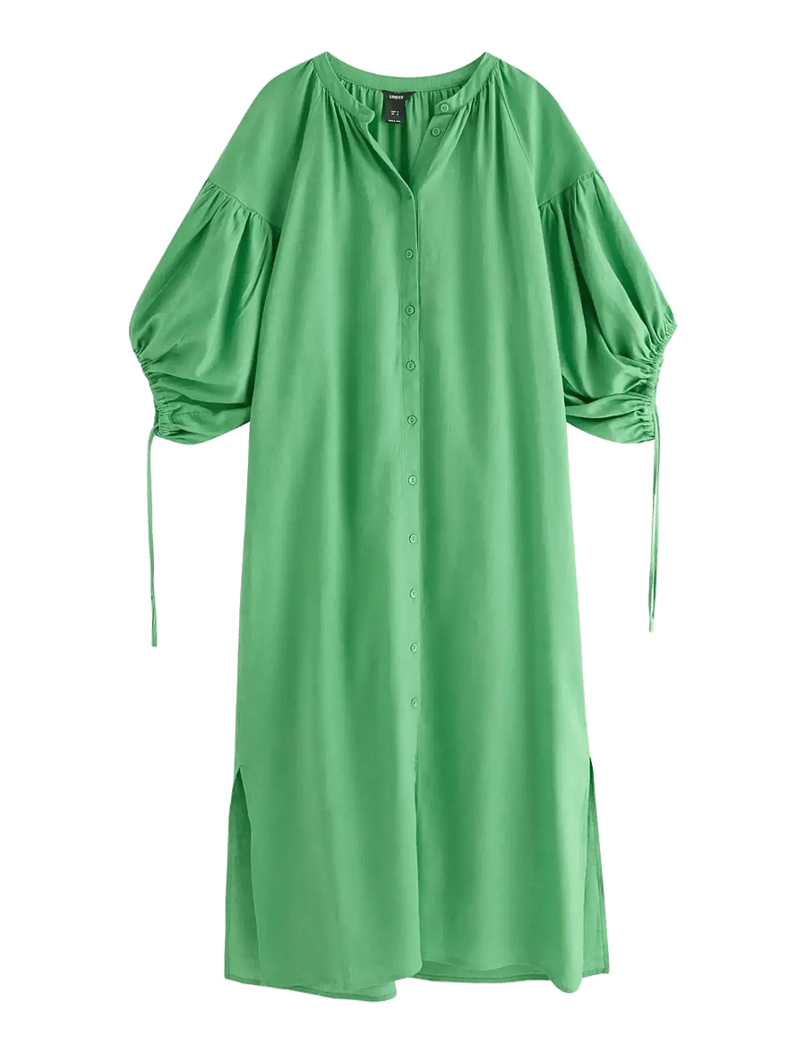 Lindex - Midi dress in linen blend - sommarklänningar - green - 1