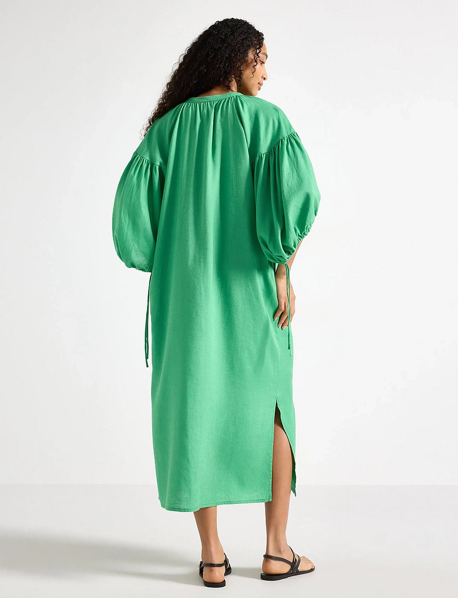 Lindex - Midi dress in linen blend - sommarklänningar - green - 3