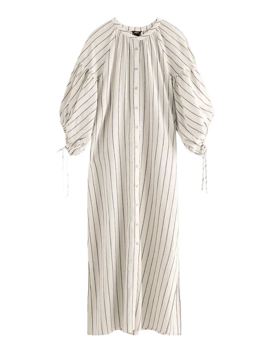 Lindex - Midi dress in linen blend - sommarklänningar - off white - 1