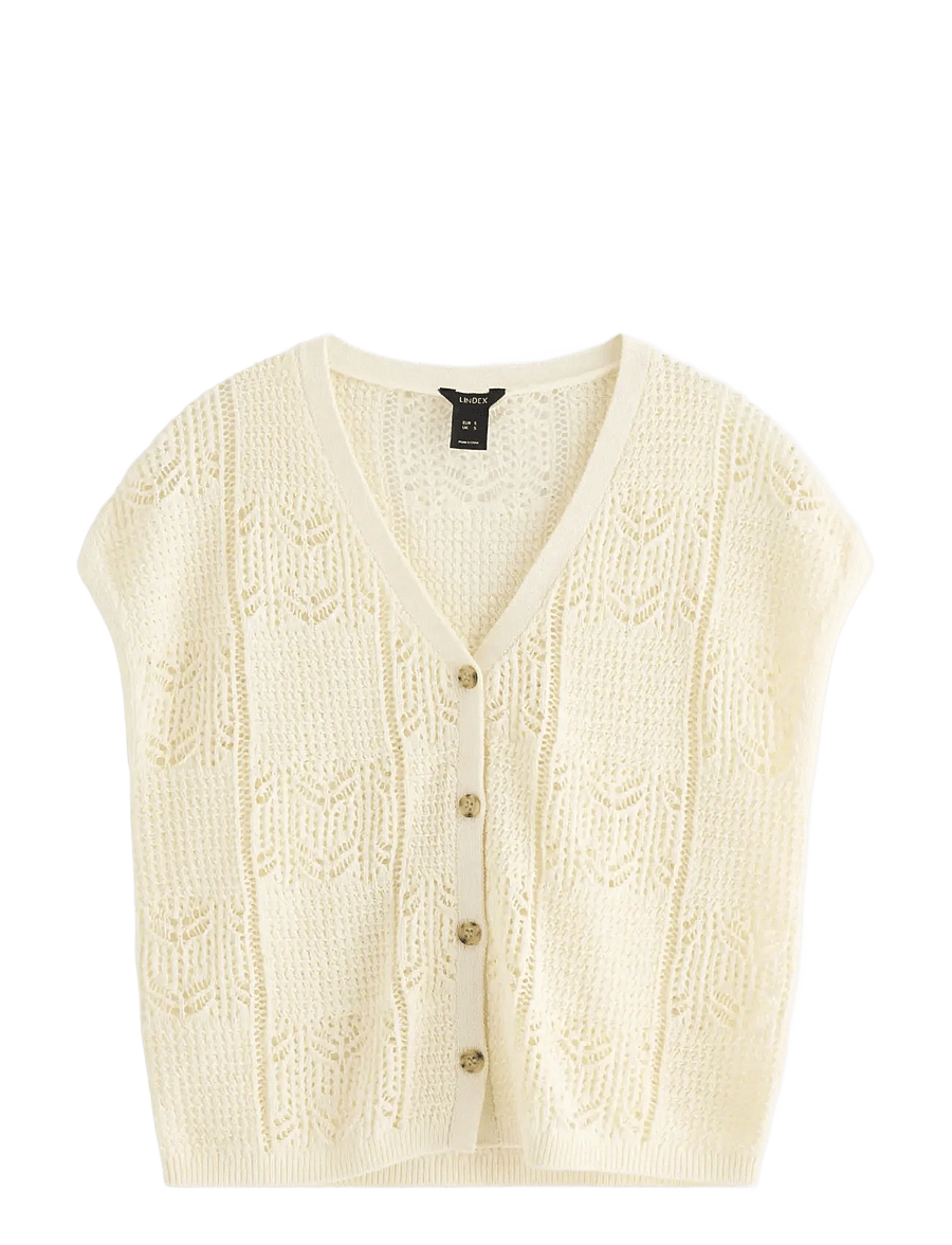 Lindex - Sleeveless cardigan - strickwesten - off white - 1