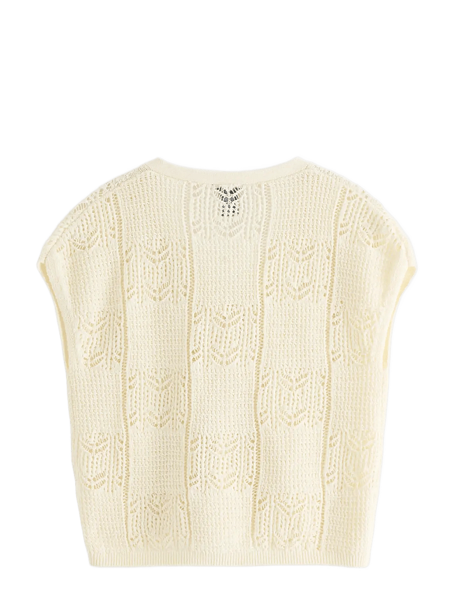Lindex - Sleeveless cardigan - strickwesten - off white - 2