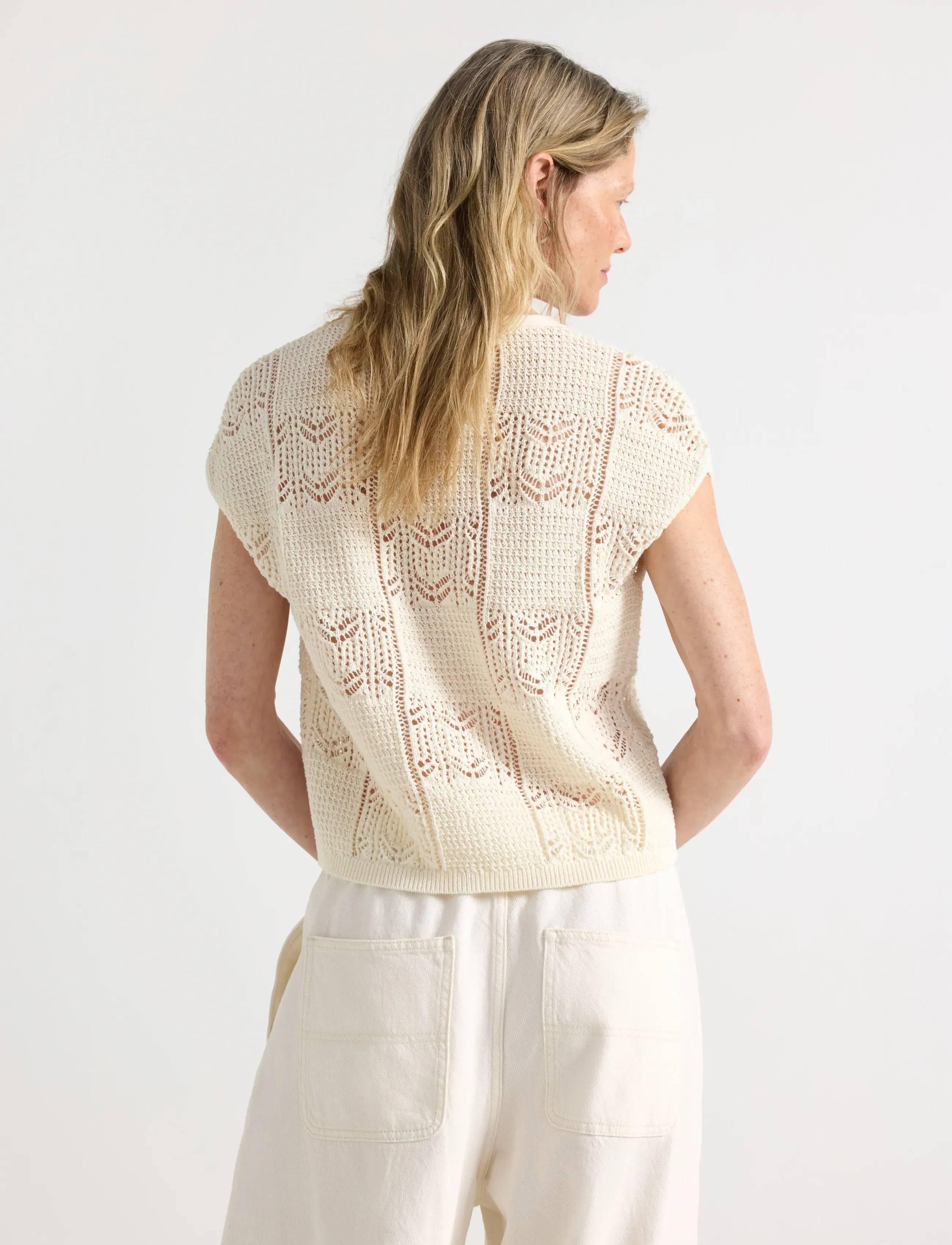 Lindex - Sleeveless cardigan - knitted vests - off white - 3