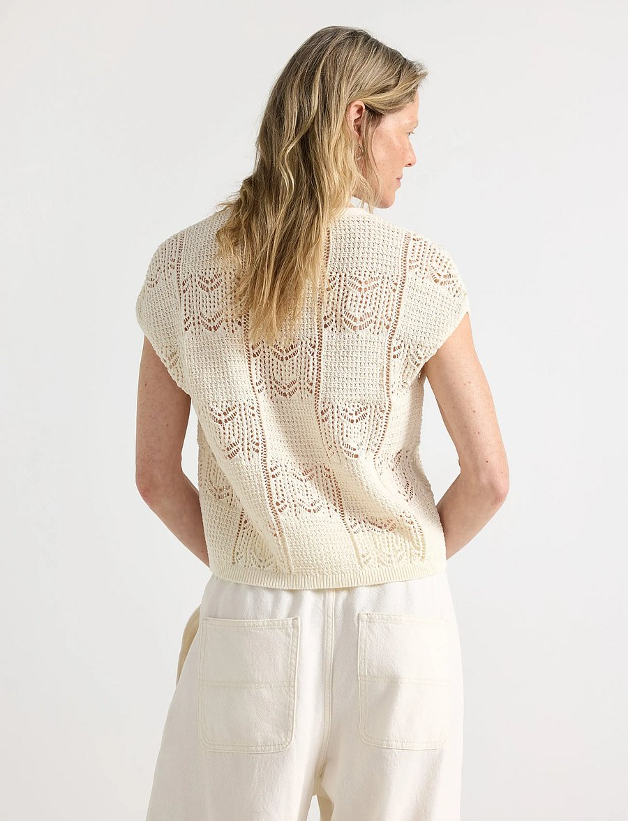 Lindex - Sleeveless cardigan - strickwesten - off white - 3