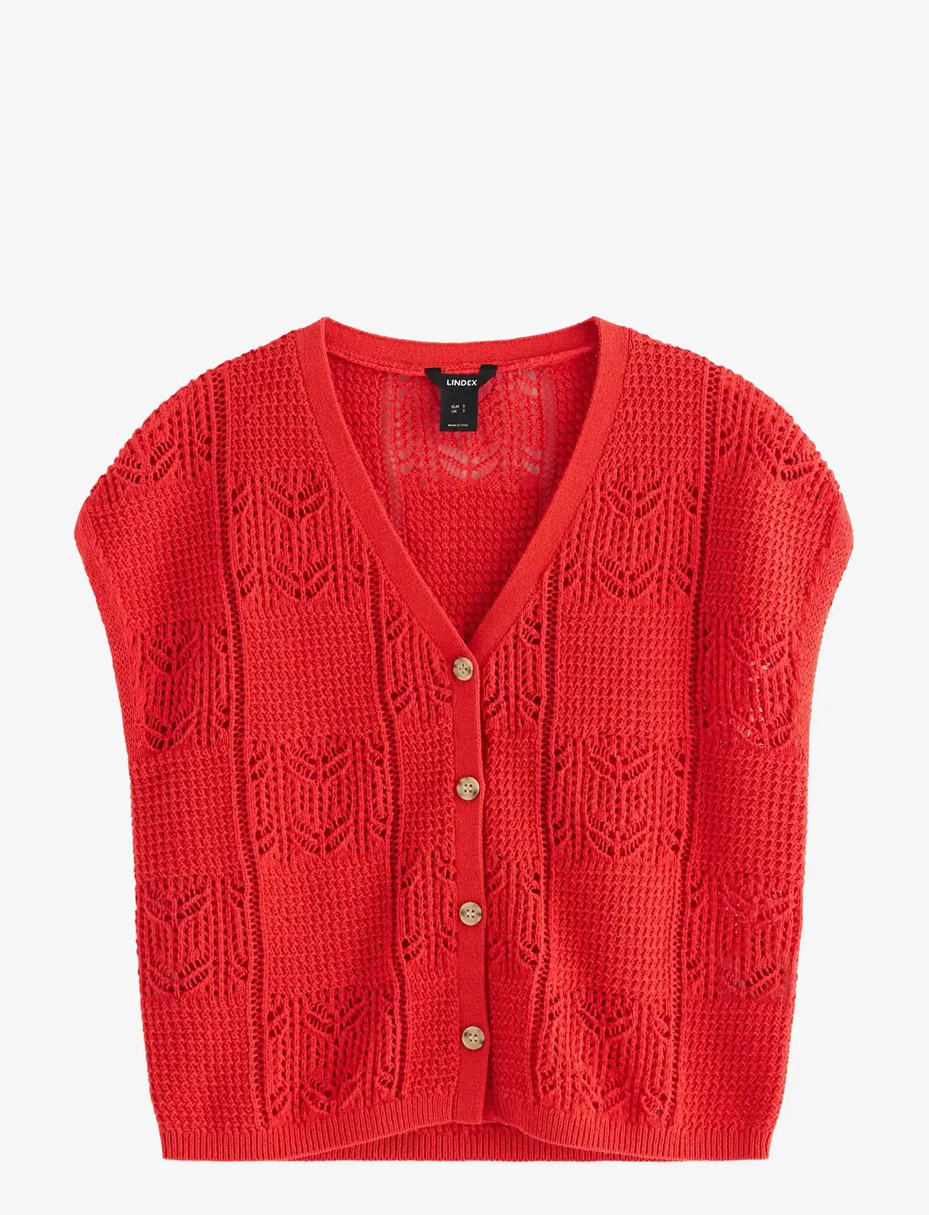 Lindex - Sleeveless cardigan - strikveste - red - 1