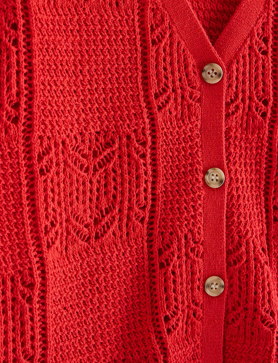 Lindex - Sleeveless cardigan - strikveste - red - 5
