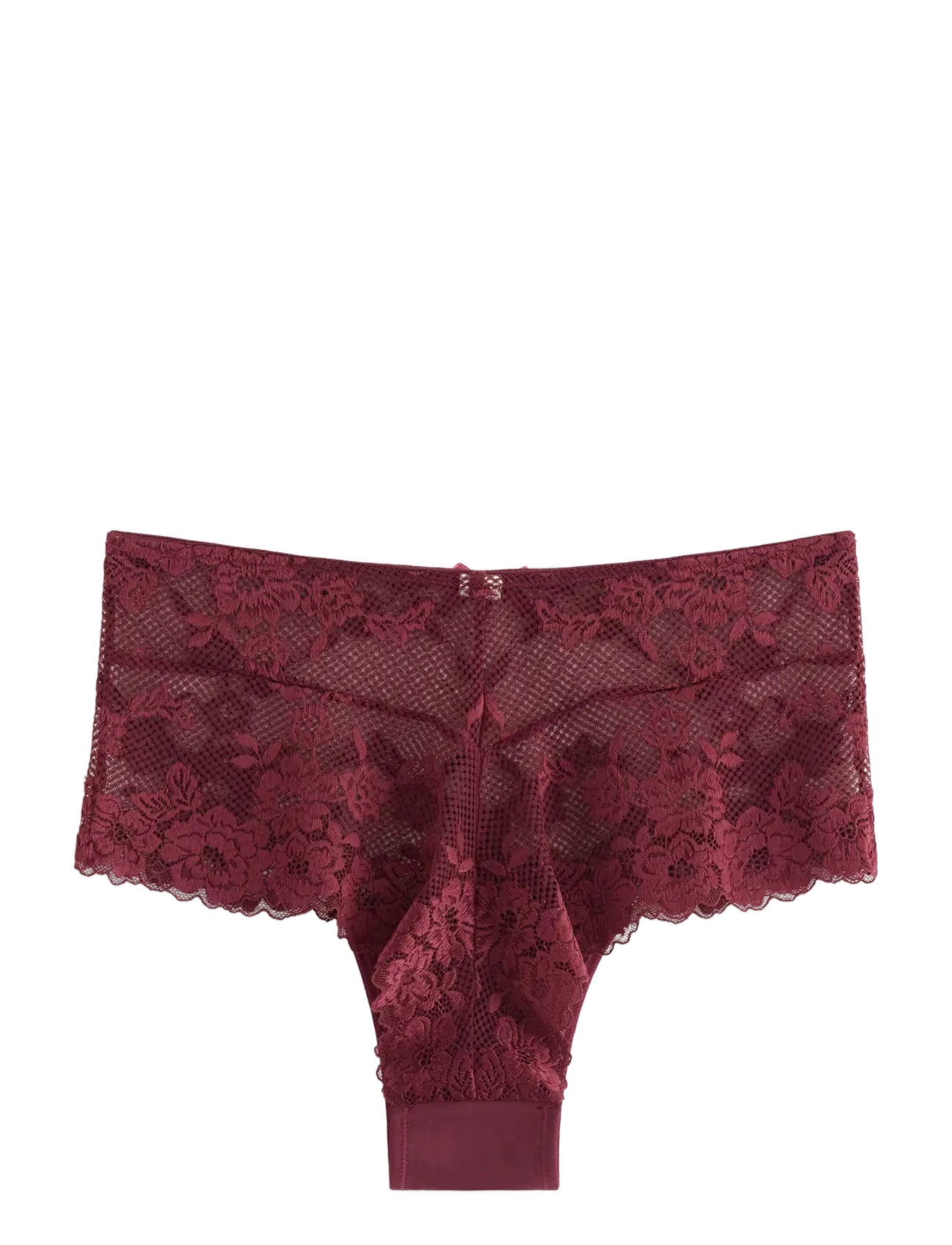Lindex - Brazilian briefs in lace with high waist - dark dusty red - 2