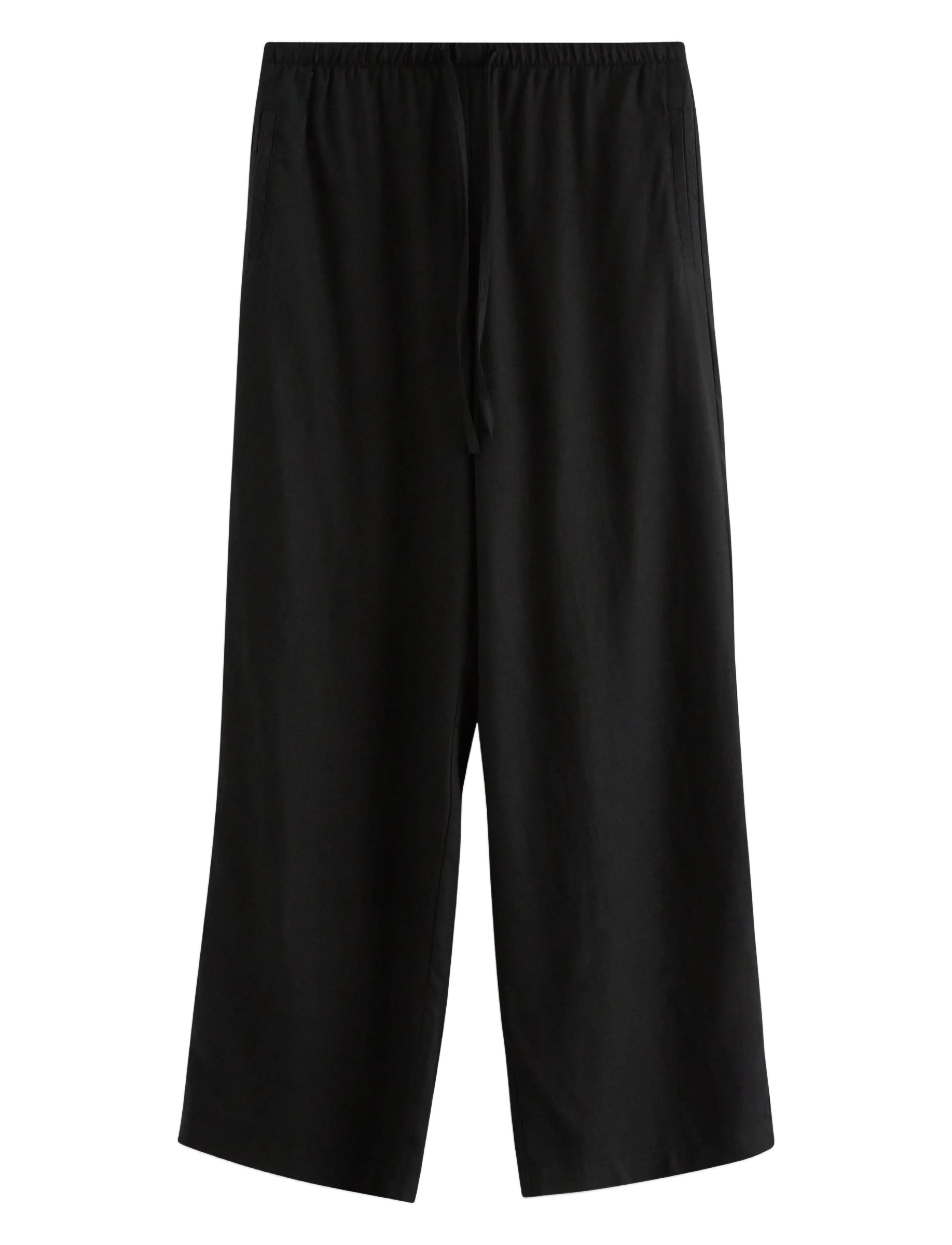 LINDEX Wide Hosen In Linen Blend Schwarz - XL - Damen