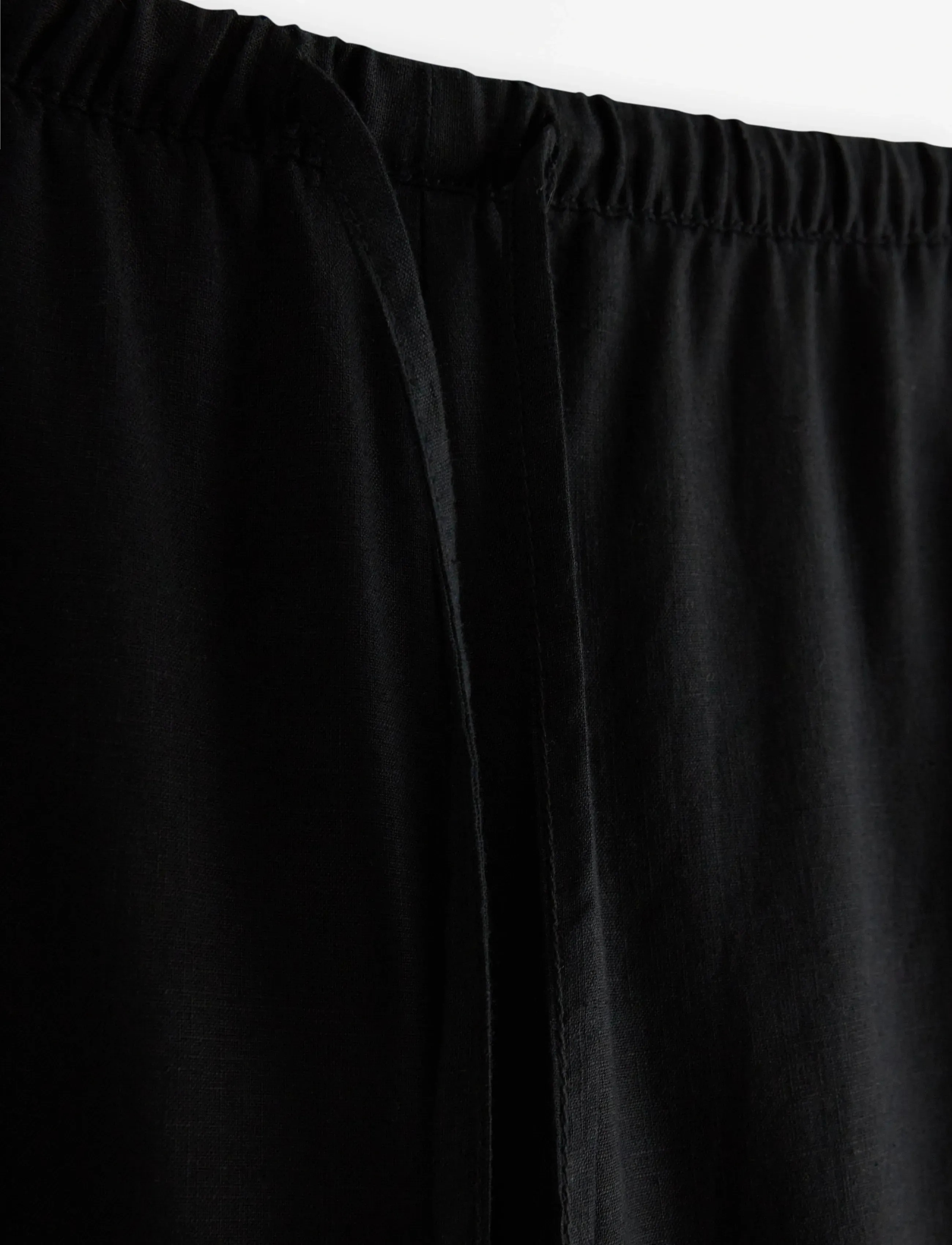 Lindex - Wide trousers in linen blend - vida byxor - black - 4