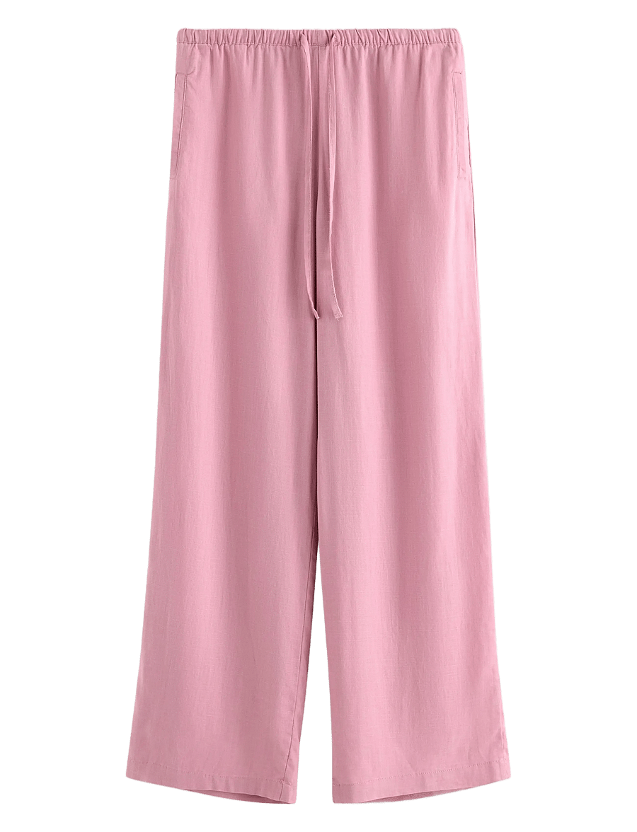 Lindex - Wide trousers in linen blend - bukser med brede ben - light dusty pink - 1