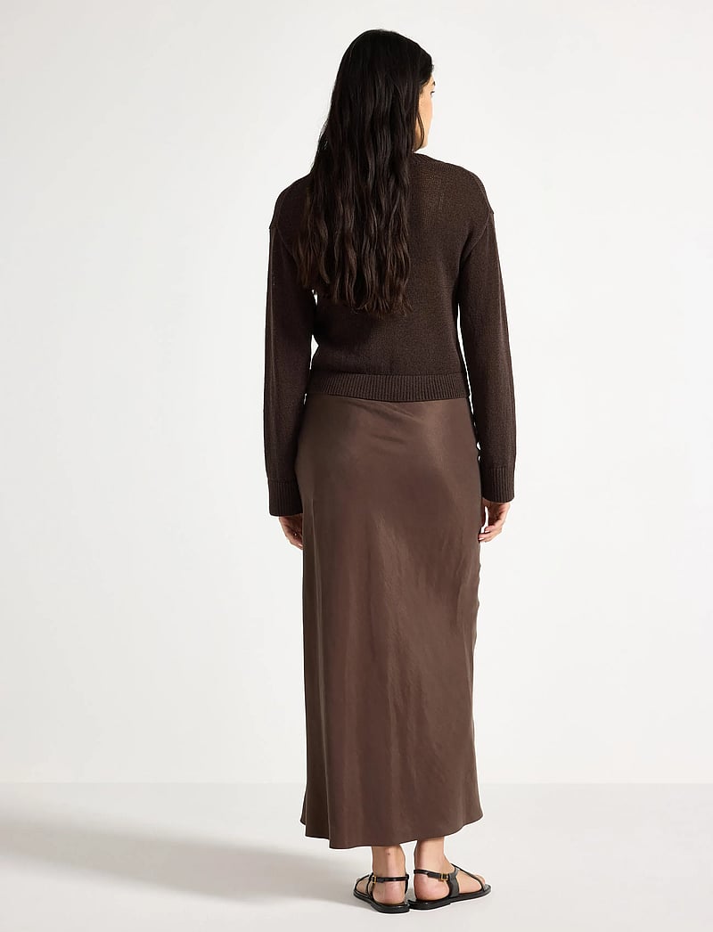 Lindex - Maxi skirt - maxi röcke - dark dusty brown - 3