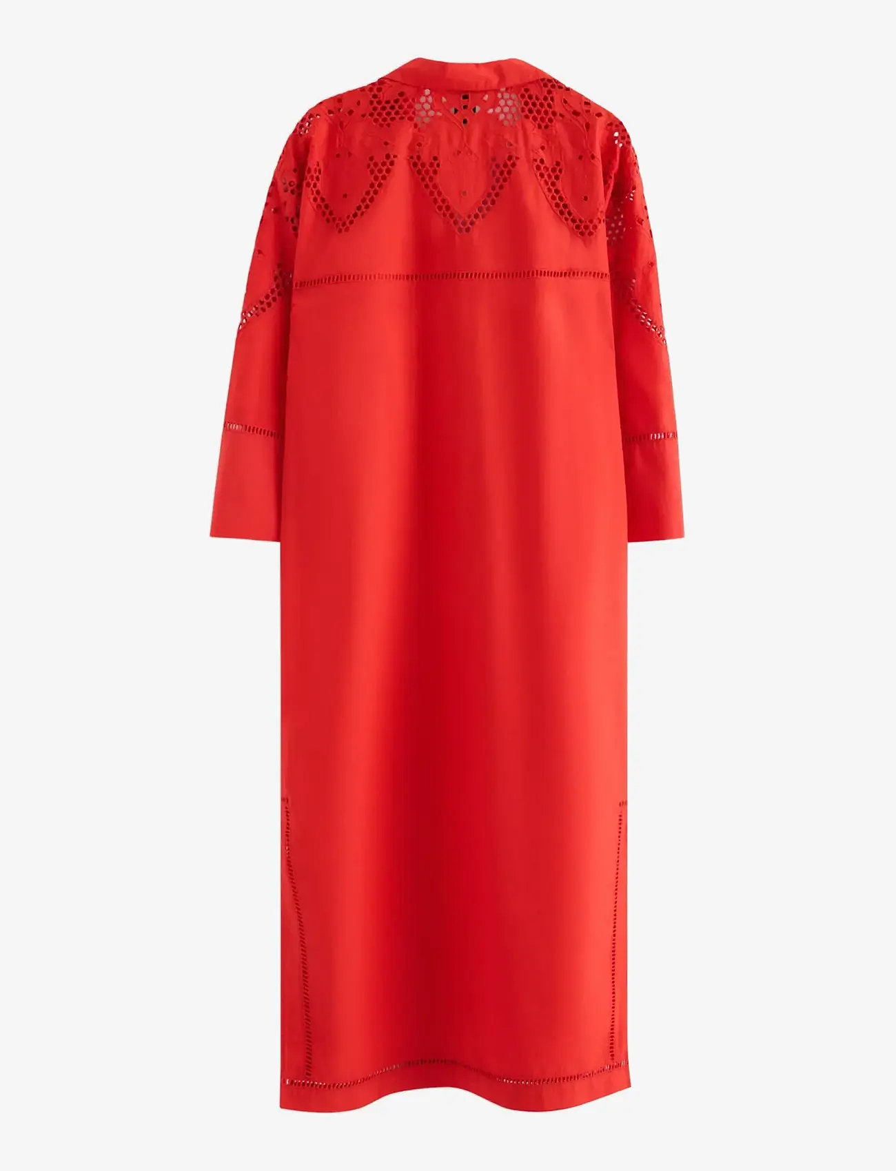 Lindex - Midi shirt dress with broderie anglaise - summer dresses - red - 2