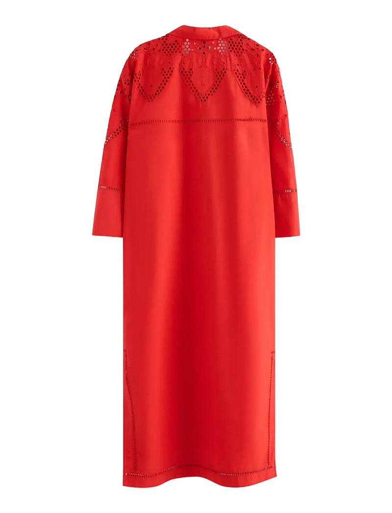 Lindex - Midi shirt dress with broderie anglaise - sommerkleider - red - 2