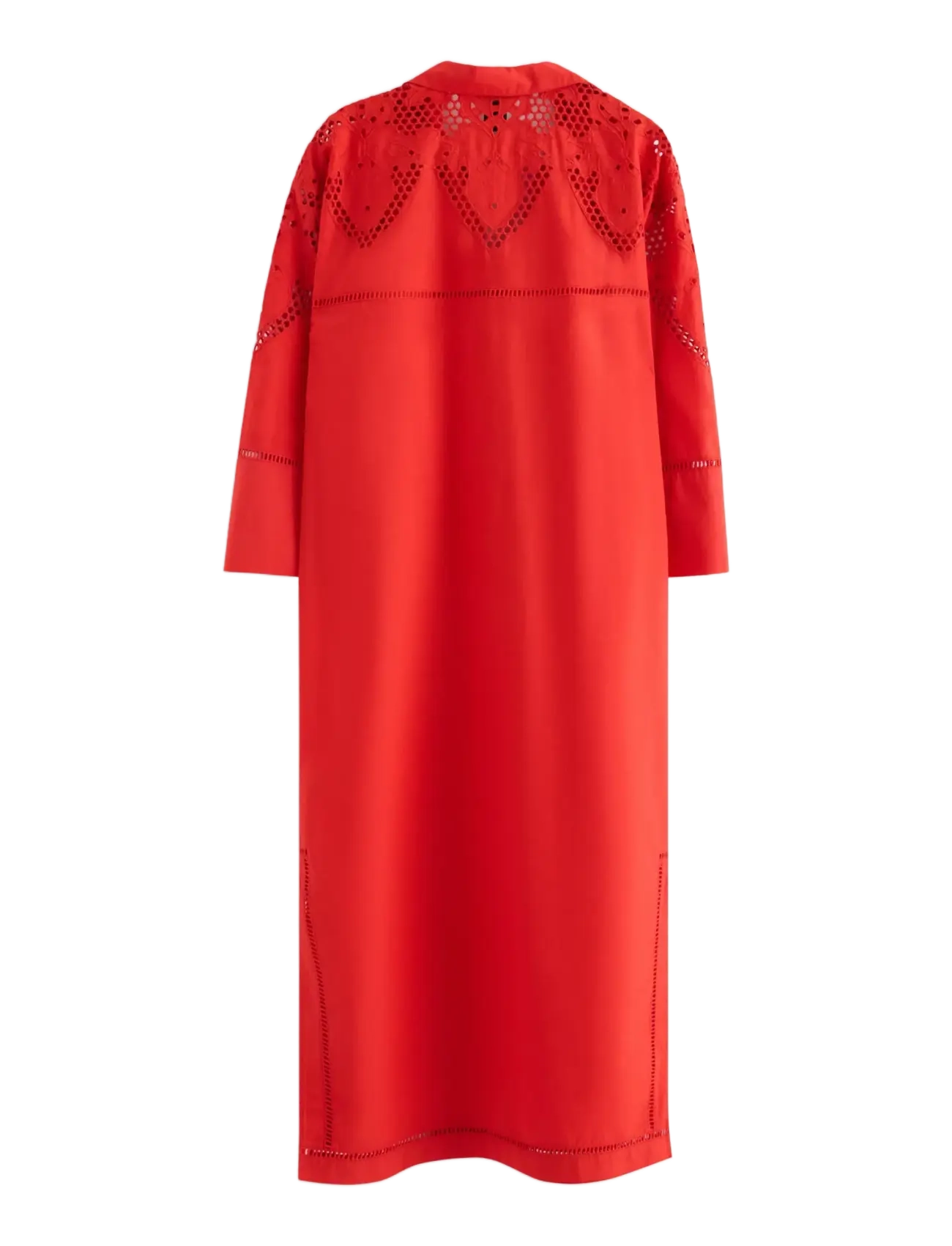 Lindex - Midi shirt dress with broderie anglaise - sukienki letnie - red - 2