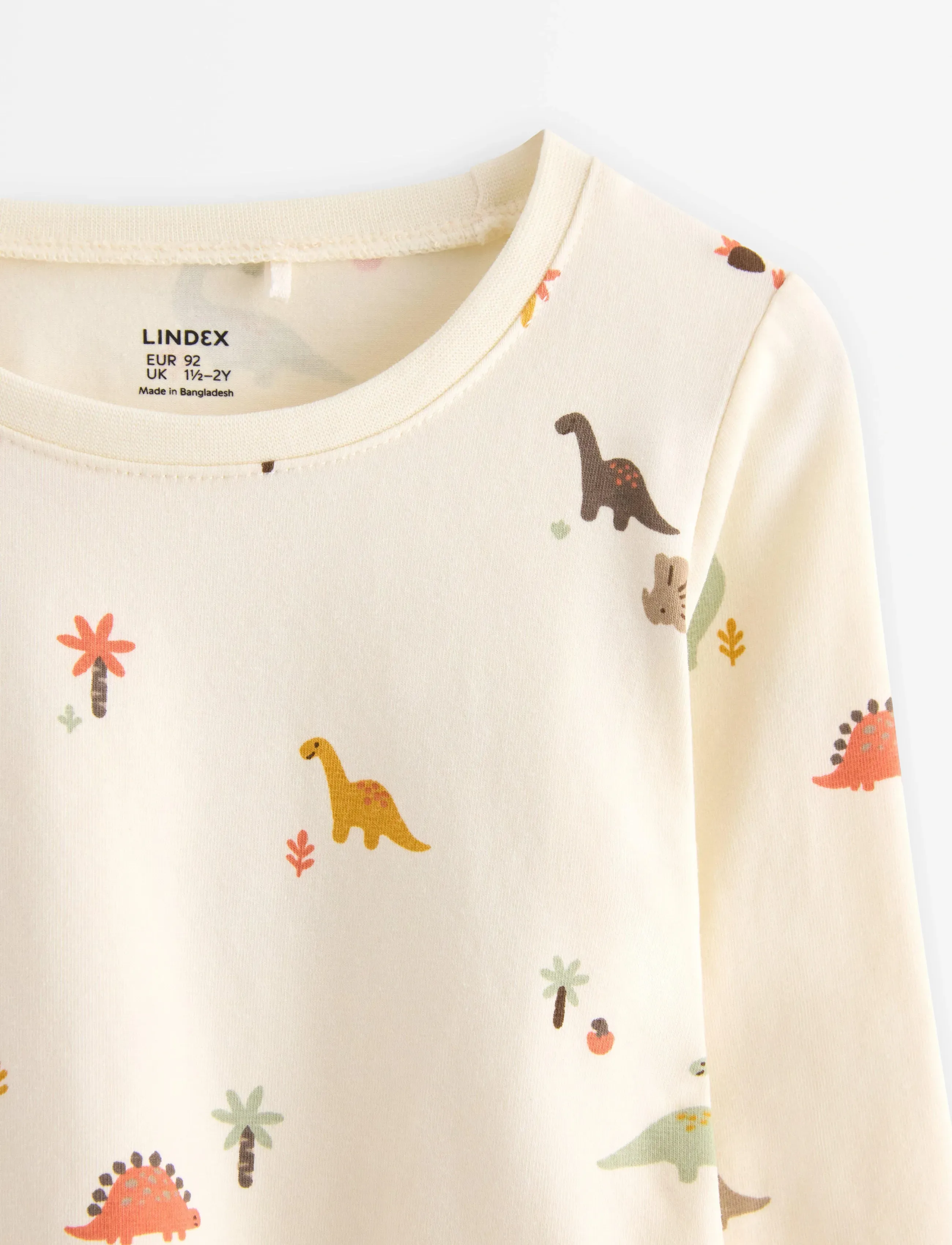 Lindex - Top Mini Dino aop - lange mouwen - white - 2