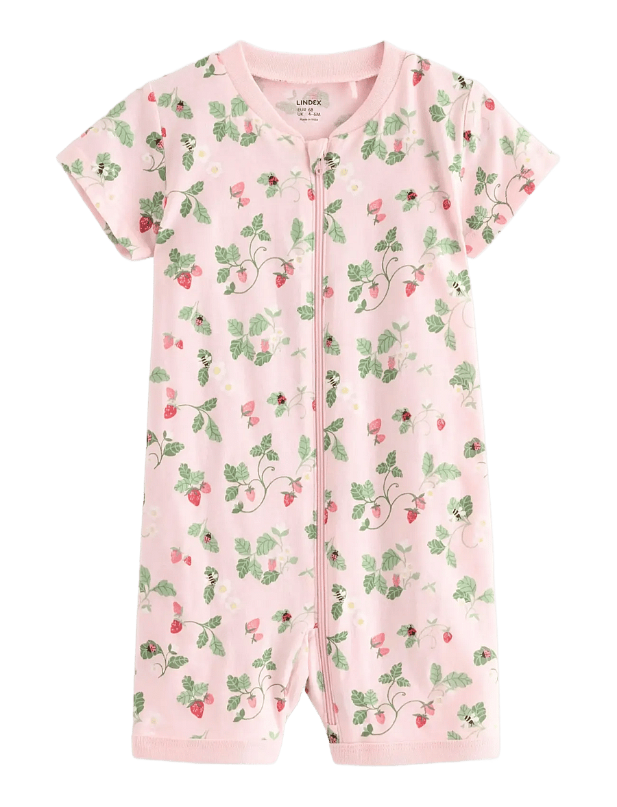 Lindex - Pyjama romper - pajacyki do spania - light pink - 0