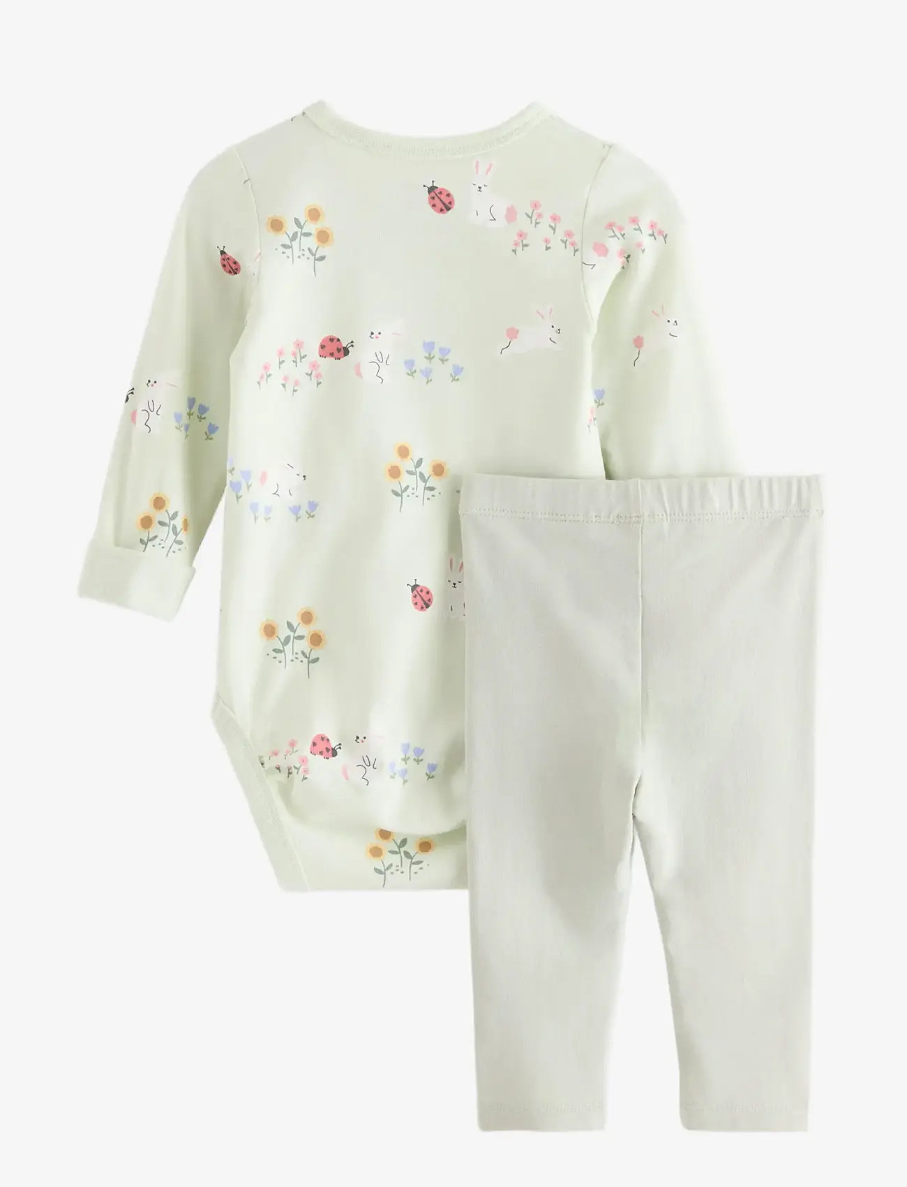 Lindex - Set - bodysuit and leggings - sæt med body - light dusty green - 1