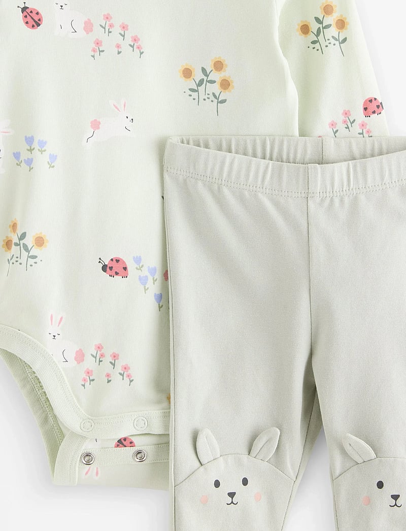 Lindex - Set - bodysuit and leggings - sæt med body - light dusty green - 2