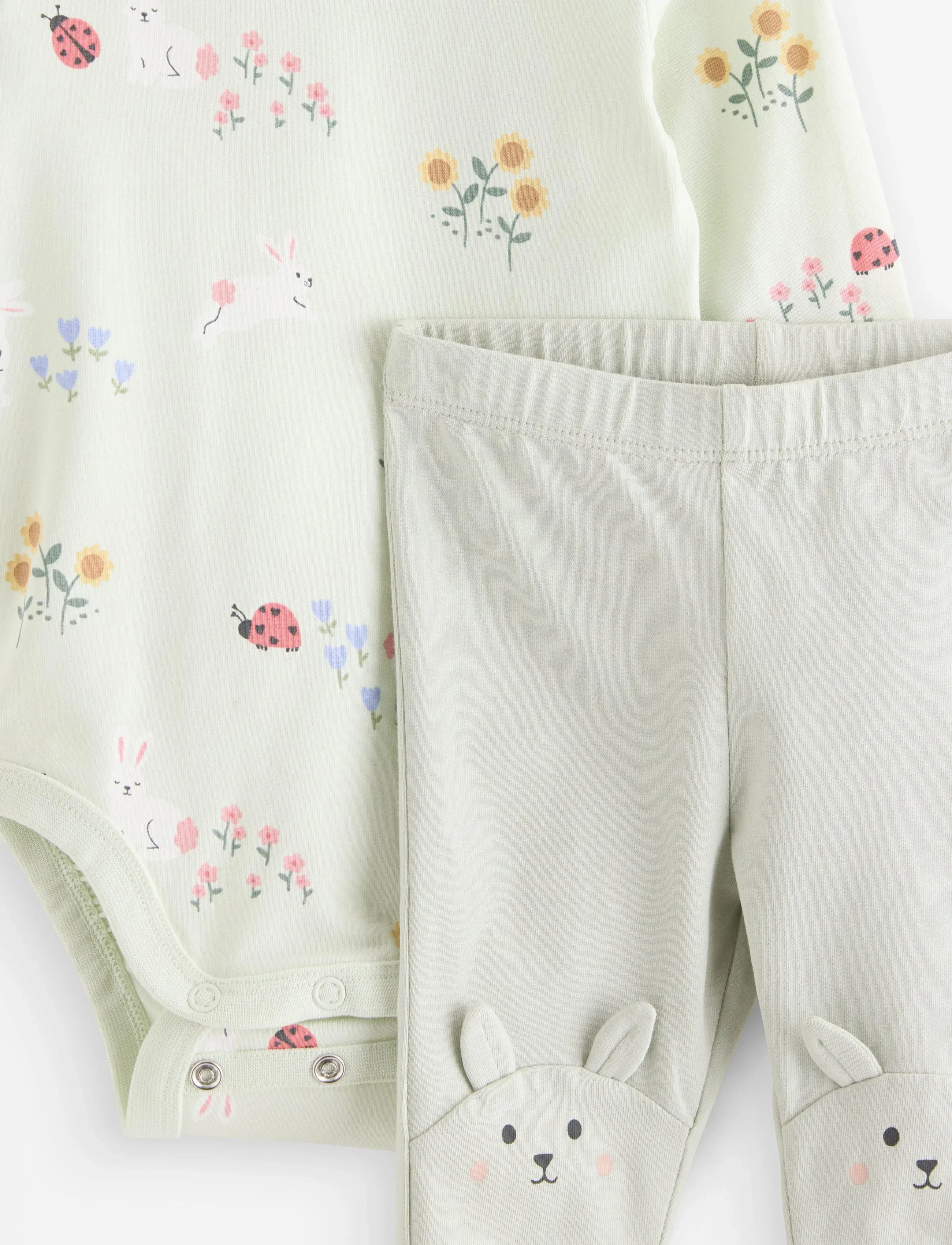 Lindex - Set - bodysuit and leggings - komplektai su bodžiu - light dusty green - 2