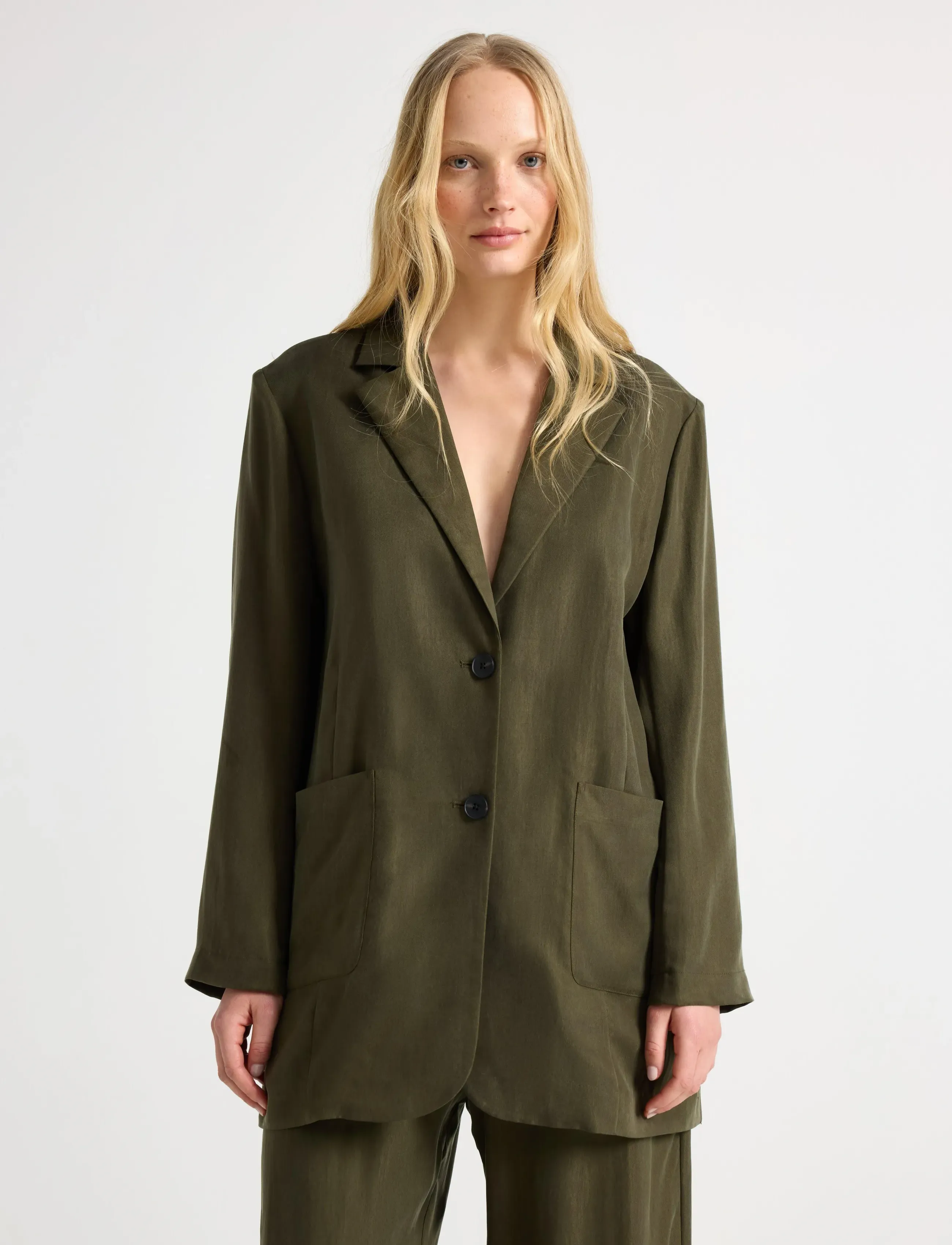 Lindex Blazer with luster - Blazers - DRAK DUSTY GREEN / khaki/green
