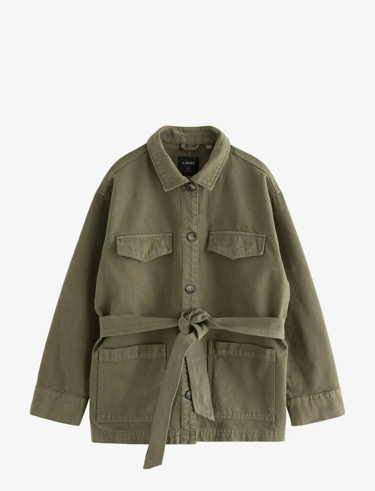 Lindex - Jacket in cotton twill - utility-jakker - dusty green - 1