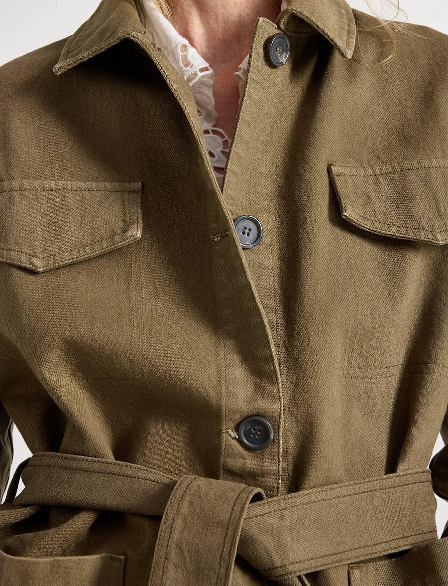 Lindex - Jacket in cotton twill - utility-jakker - dusty green - 4