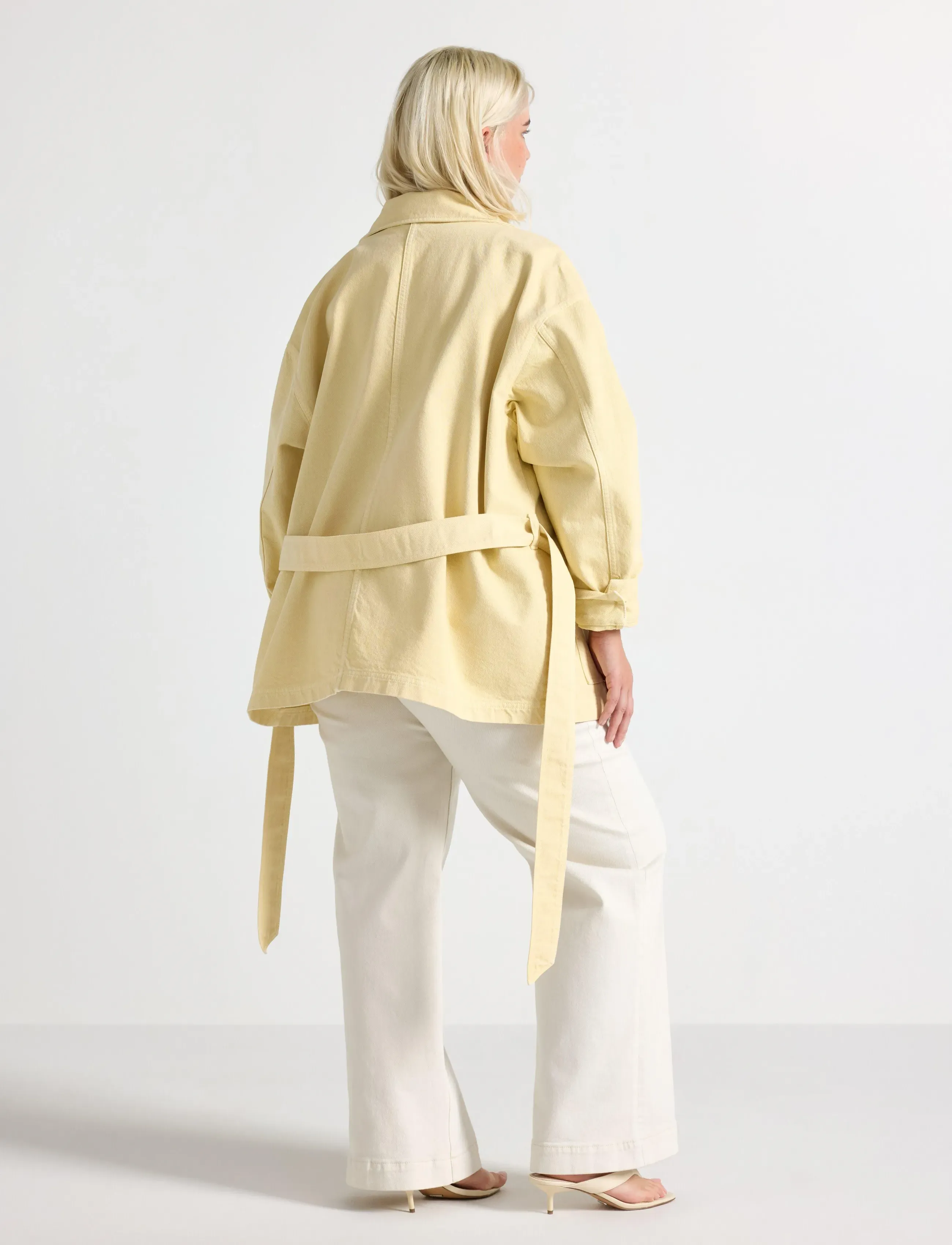 Lindex - Jacket in cotton twill - utilityjackor - light yellow - 3