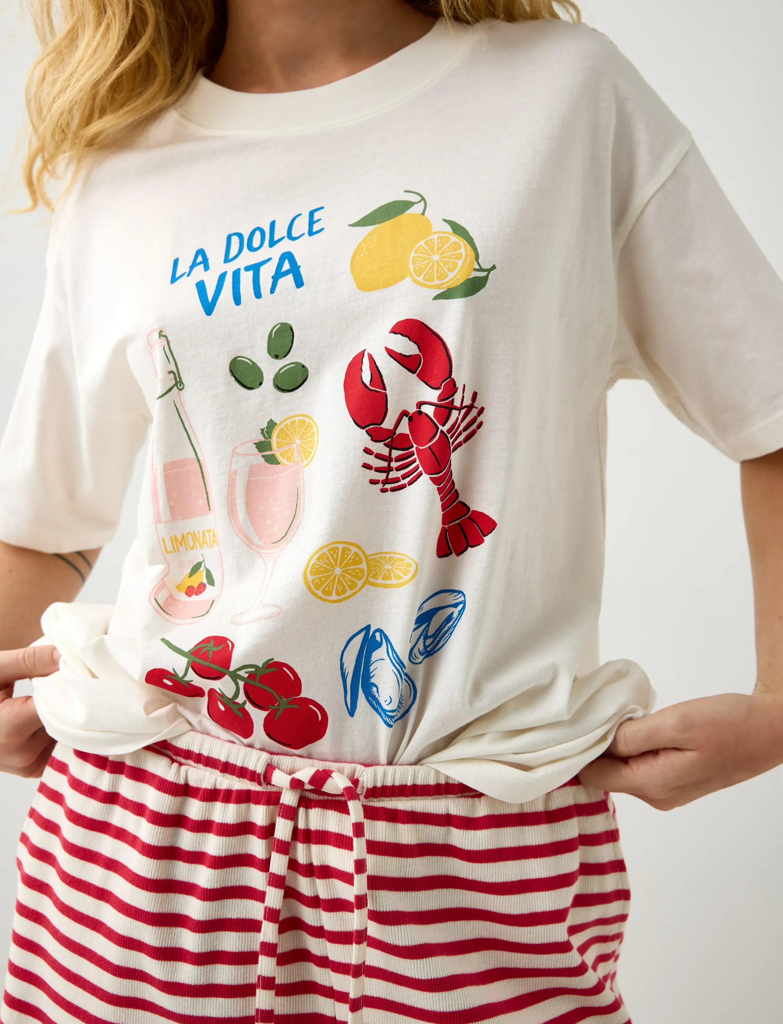 Lindex - Oversized tee - t-shirts - off white - 4