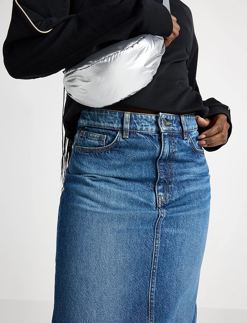 Lindex - Skirt denim Alva - jeanskjolar - dark denim - 4