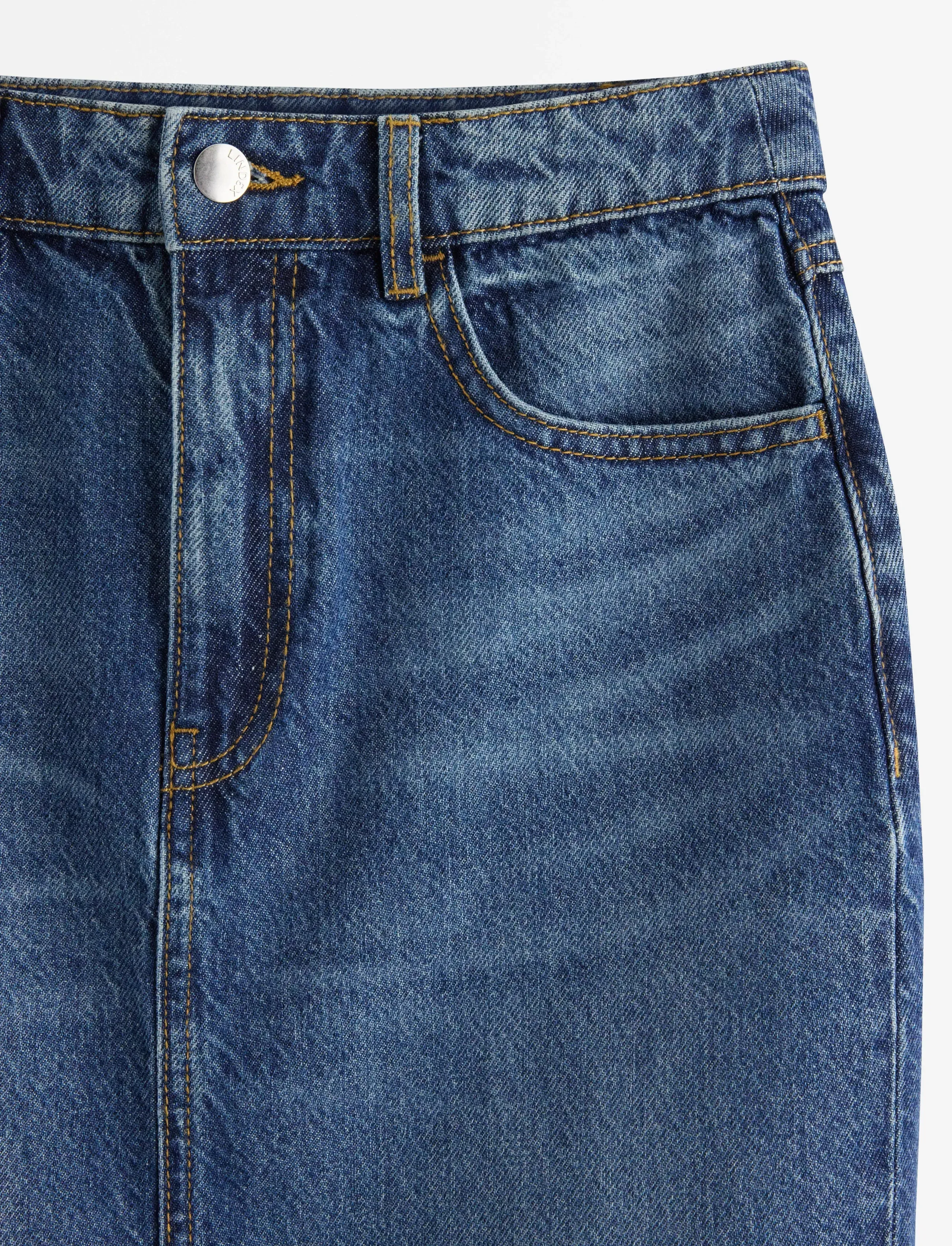 Lindex - Midi skirt in denim - dark denim - 5