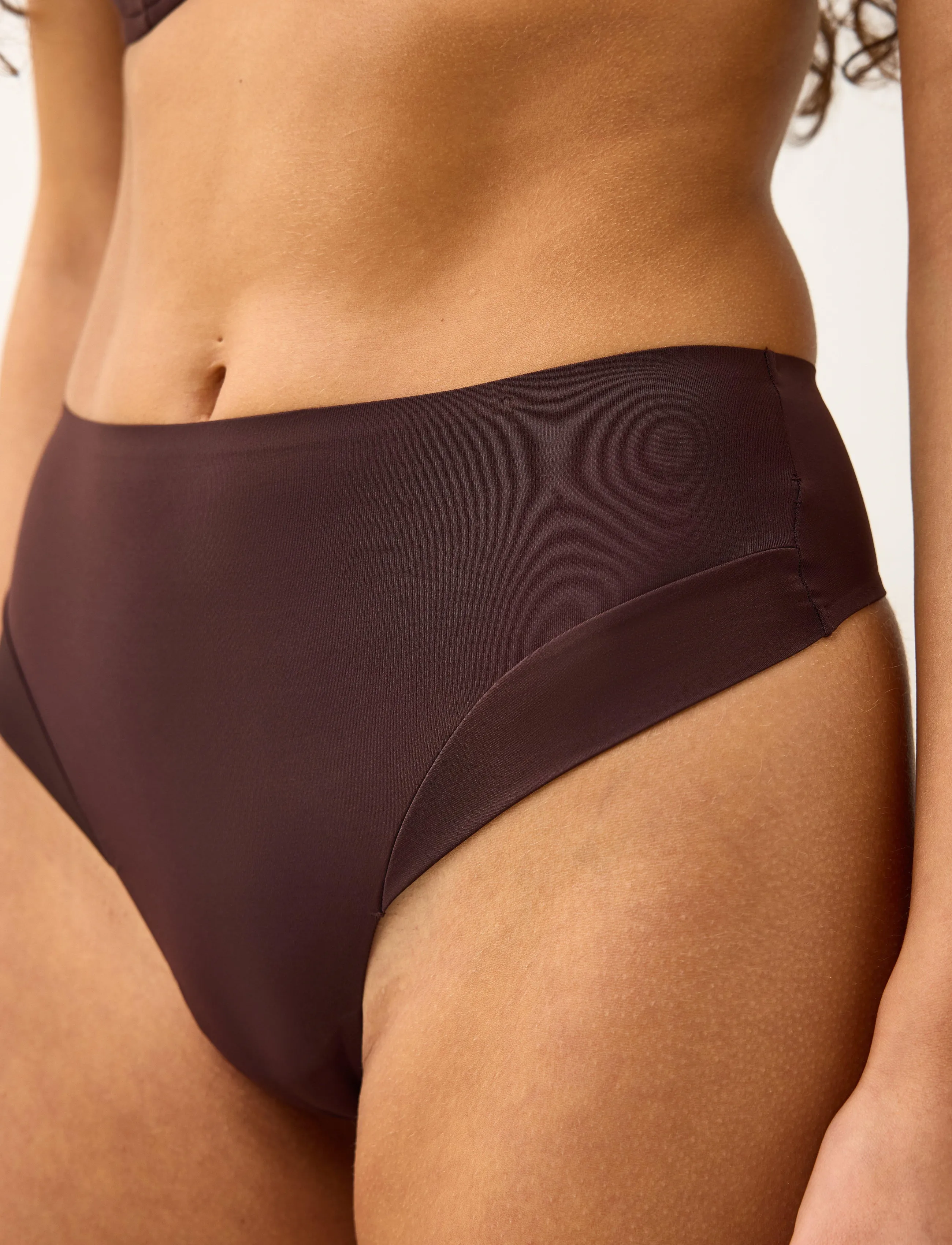 Lindex - Seamless briefs with high waist - dark dusty brown - 4