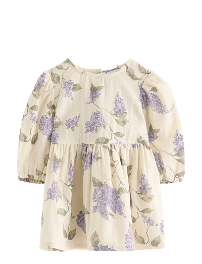 Lindex Dress in cotton gauze - Långärmade babyklänningar - WHITE / white