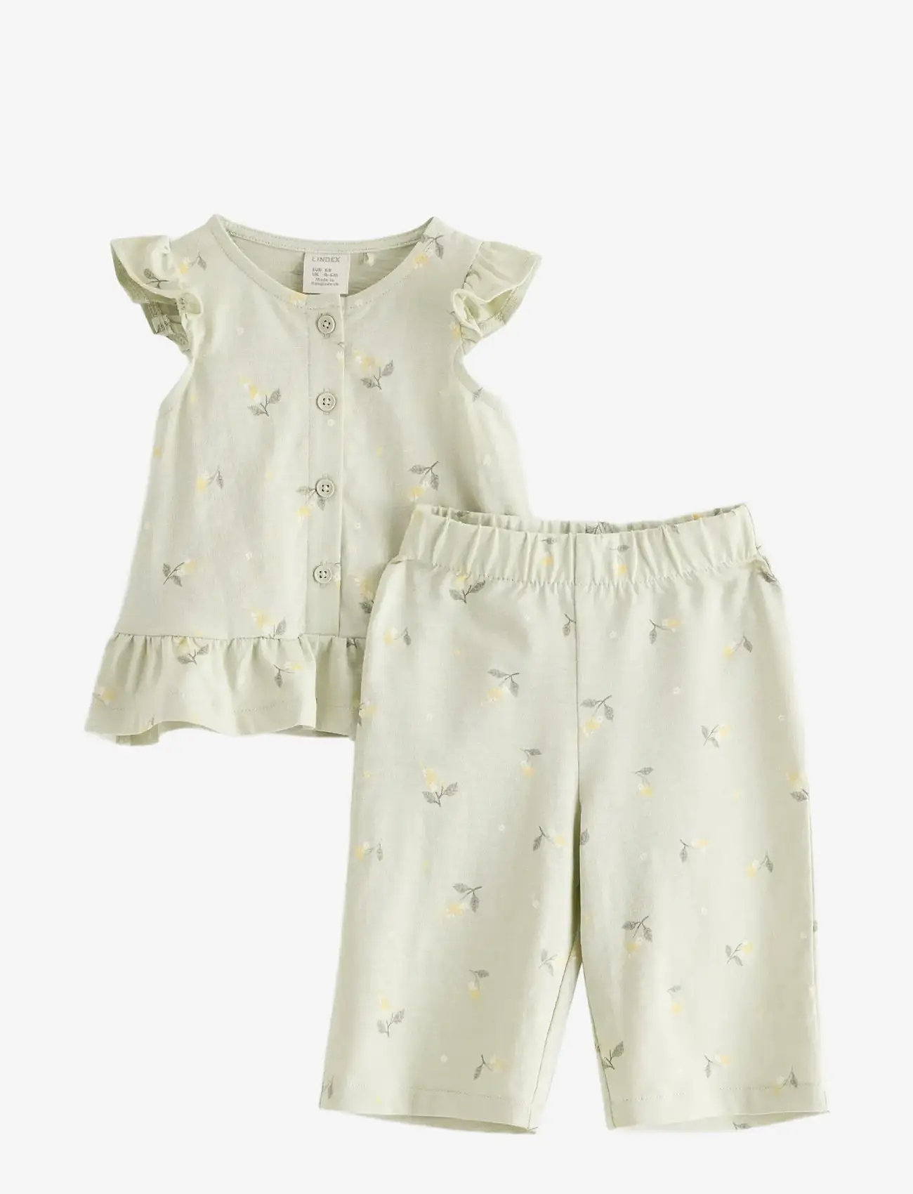 Lindex - Set - top and leggings - sets mit kurzärmeligem t-shirt - light dusty green - 0