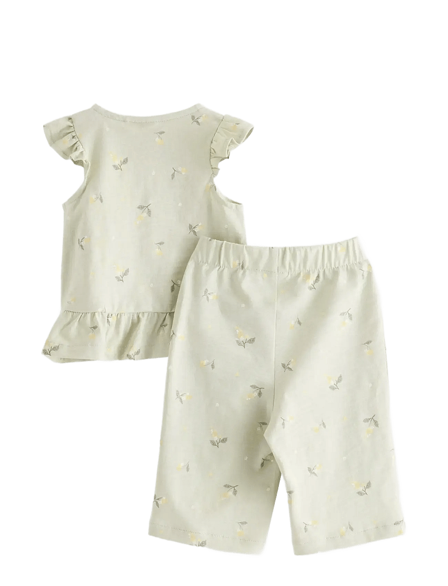 Lindex - Set - top and leggings - sæt med kortærmet t-shirt - light dusty green - 1