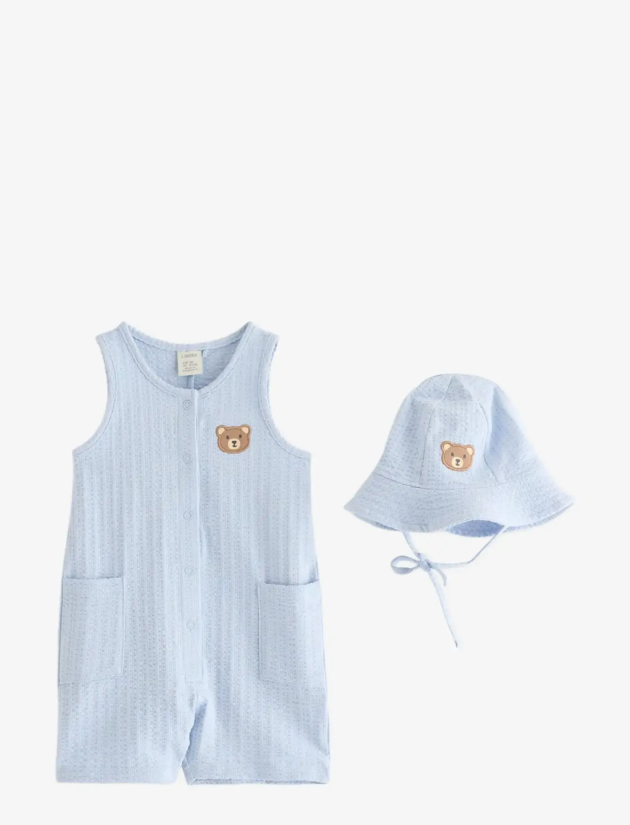 Lindex - Set - romper and sun hat - joggingsæt - light blue - 0