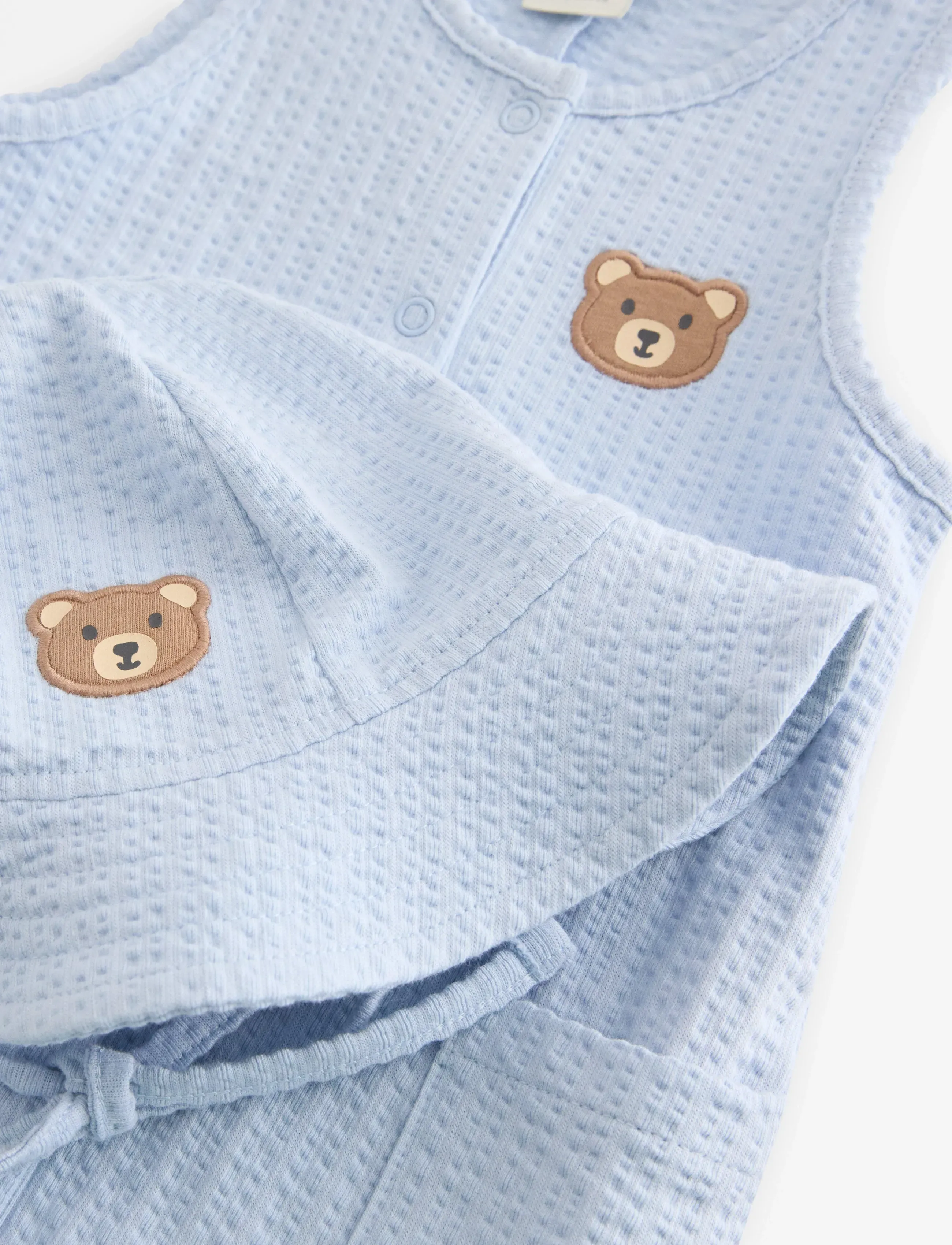 Lindex - Set - romper and sun hat - joggingsæt - light blue - 2