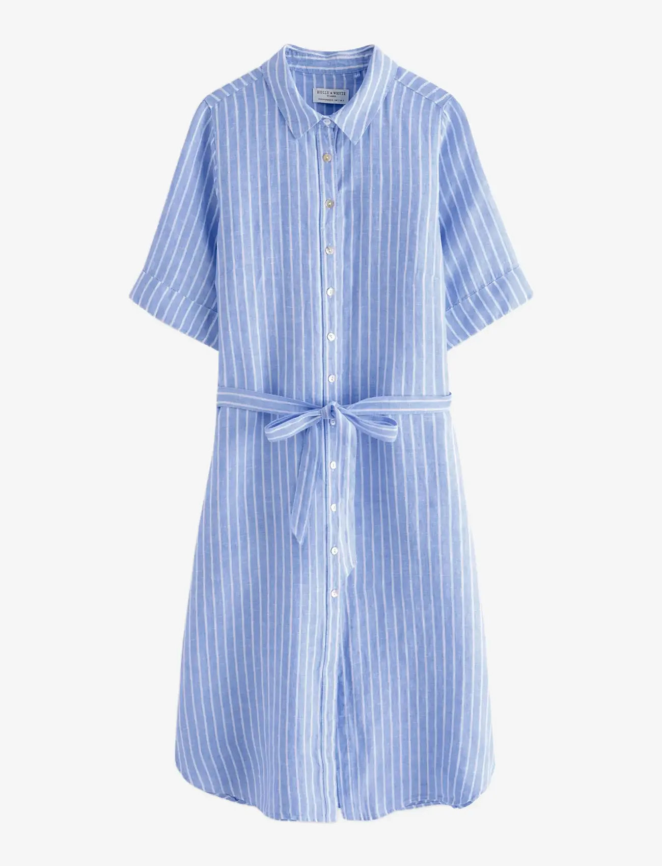 Lindex - Midi shirt dress in linen - hemdkleider - light dusty blue - 1